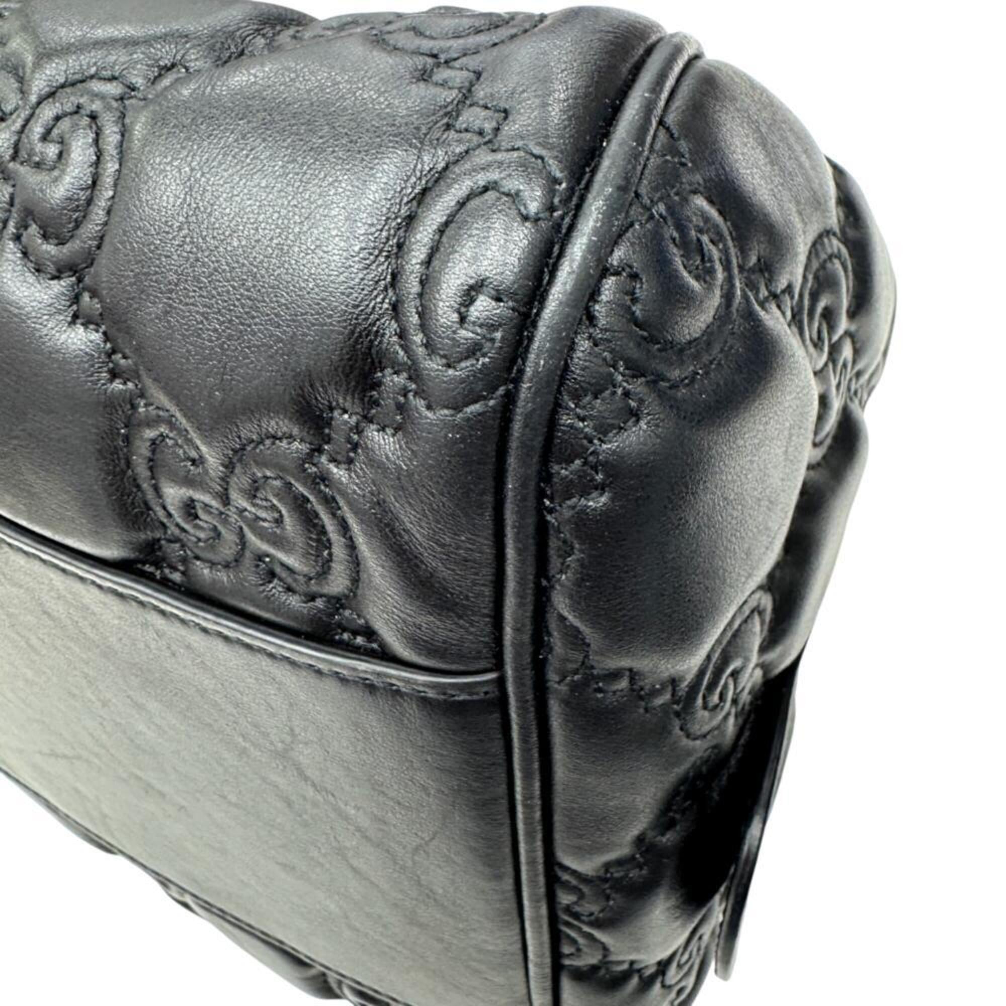 Gucci Black Leather Handbag Shoulder Bag (Pre-Owned)