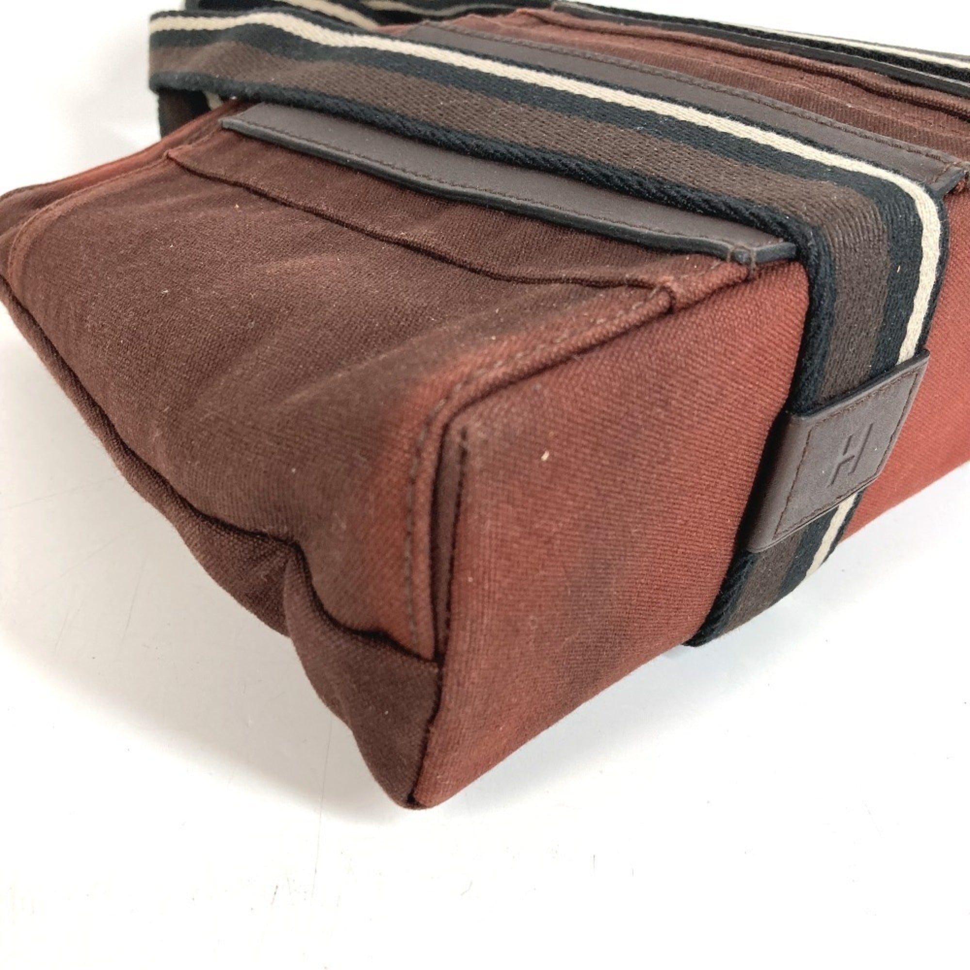 Hermes Brown Cotton Handbag Tote Bag (Pre-Owned)