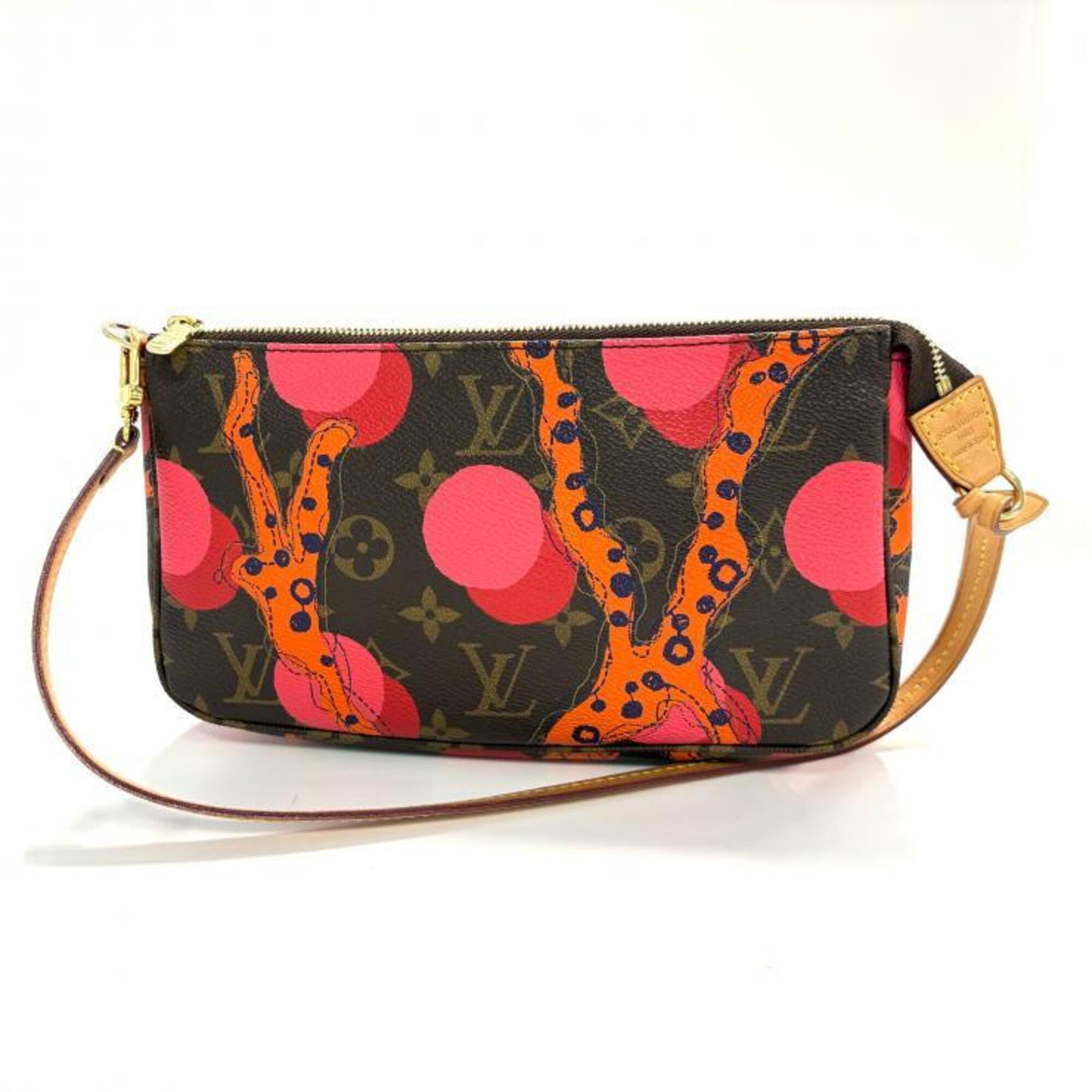Louis Vuitton Brown Orange Pink Gold Monogram Handbag Pochette (Pre-Owned)