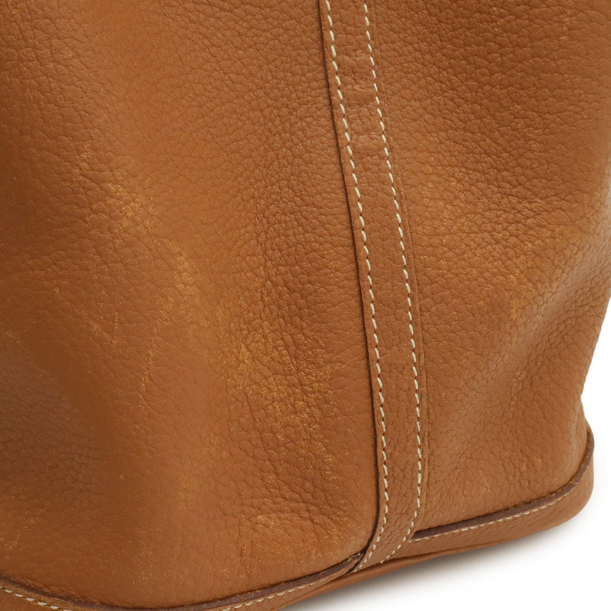 Hermes Brown Yellow Negonda Leather Handbag Tote Bag (Pre-Owned)