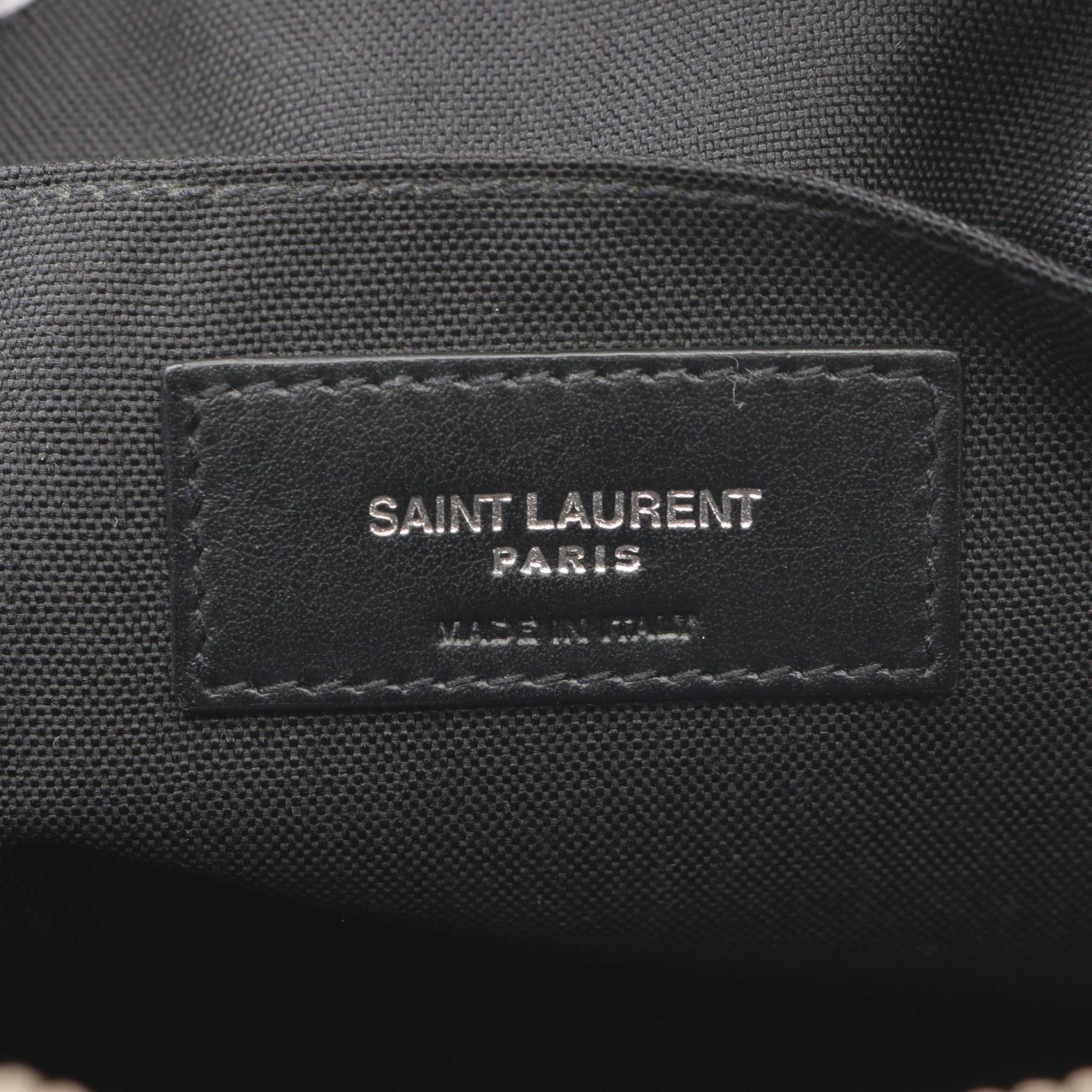 Saint Laurent Black Canvas Leather Shoulder Bag (Pre-Owned)
