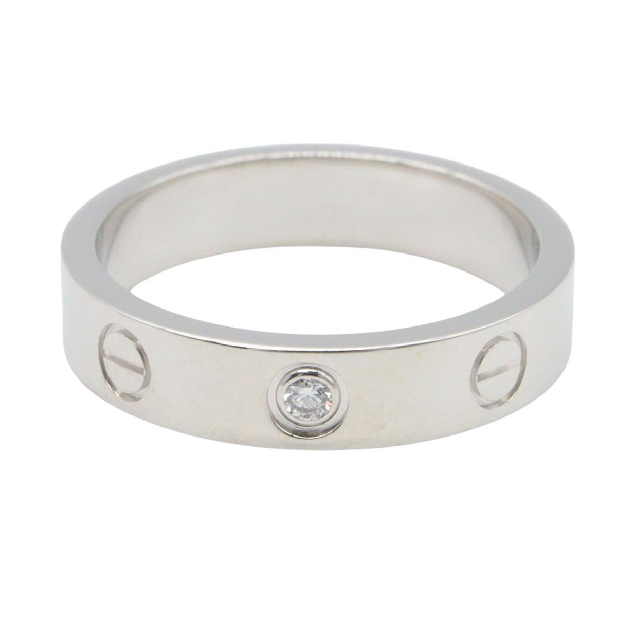 Cartier Silver Clear White Gold (18K) Band Ring (Pre-Owned)
