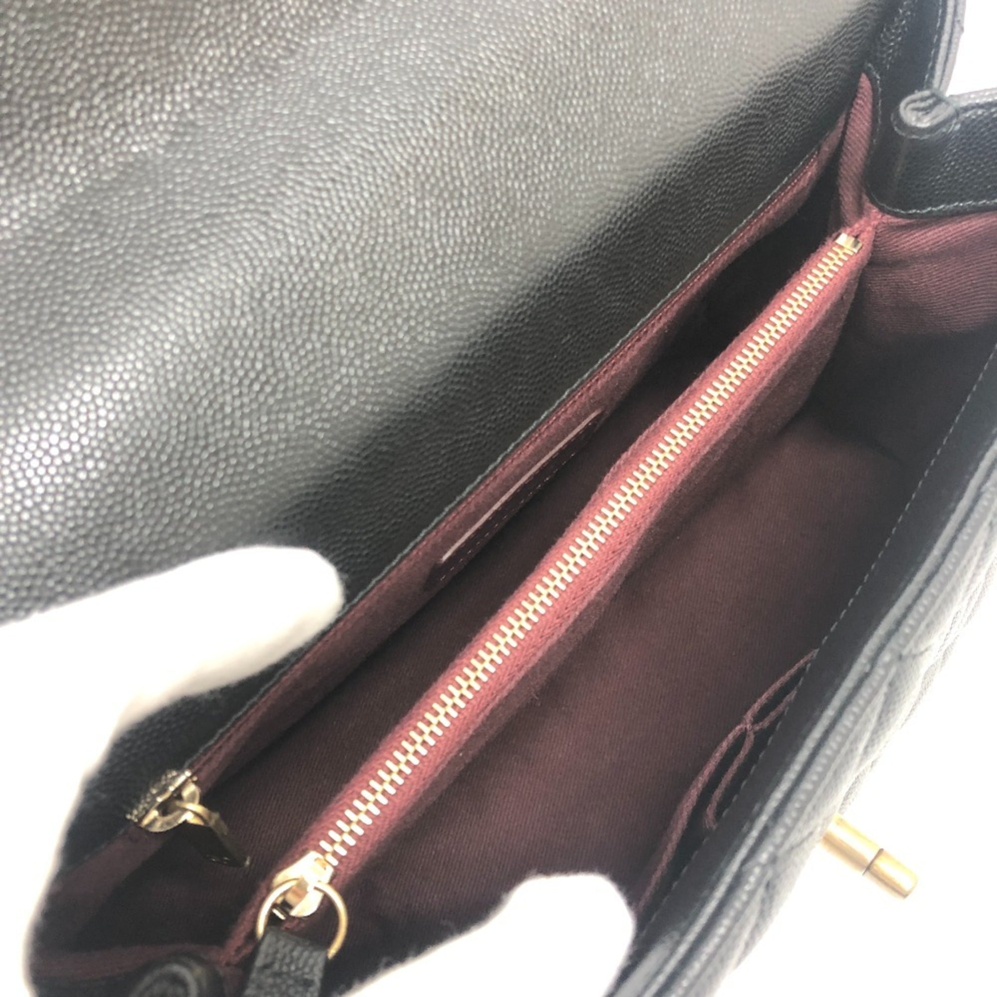 Chanel Matelasse Black Grained Calfskin Handbag Shoulder Bag (Pre-Owned)