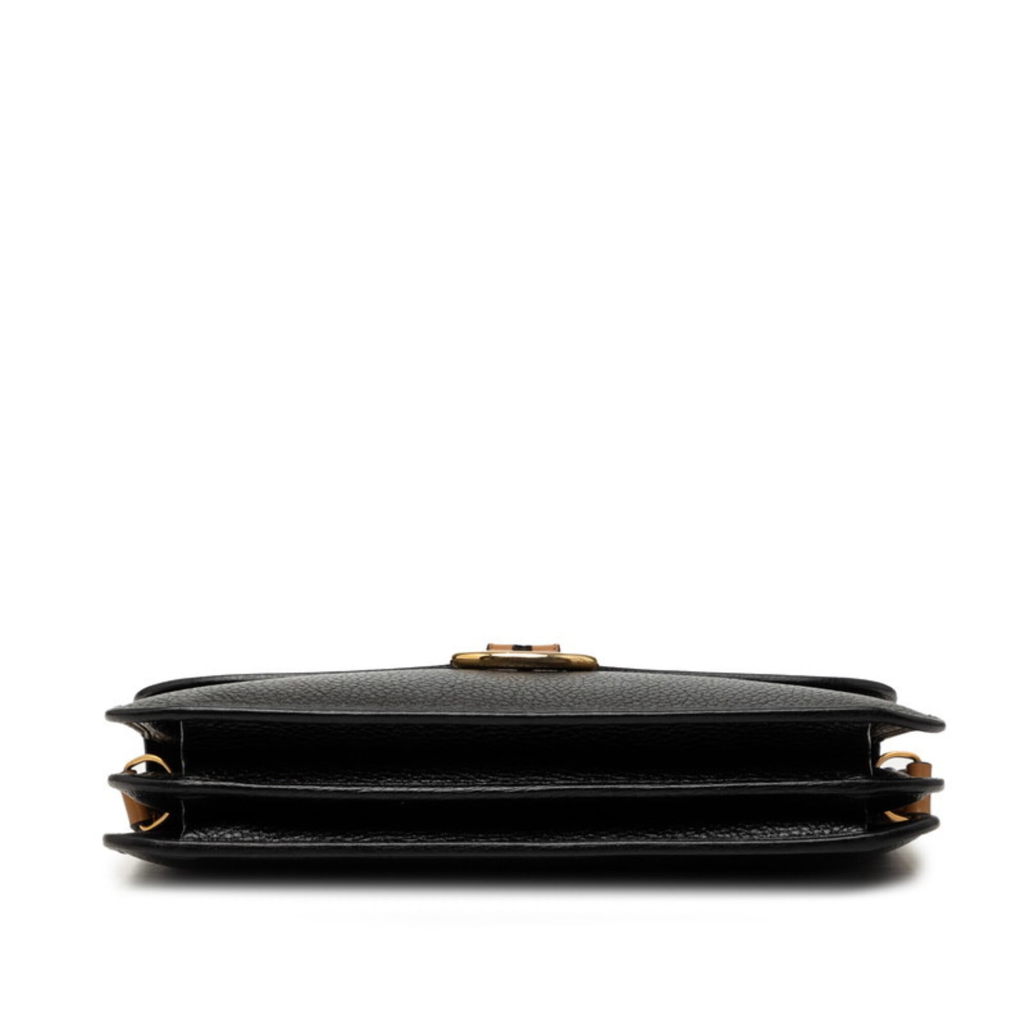 Christian Dior Black Brown Leather Shoulder Bag (Pre-Owned)