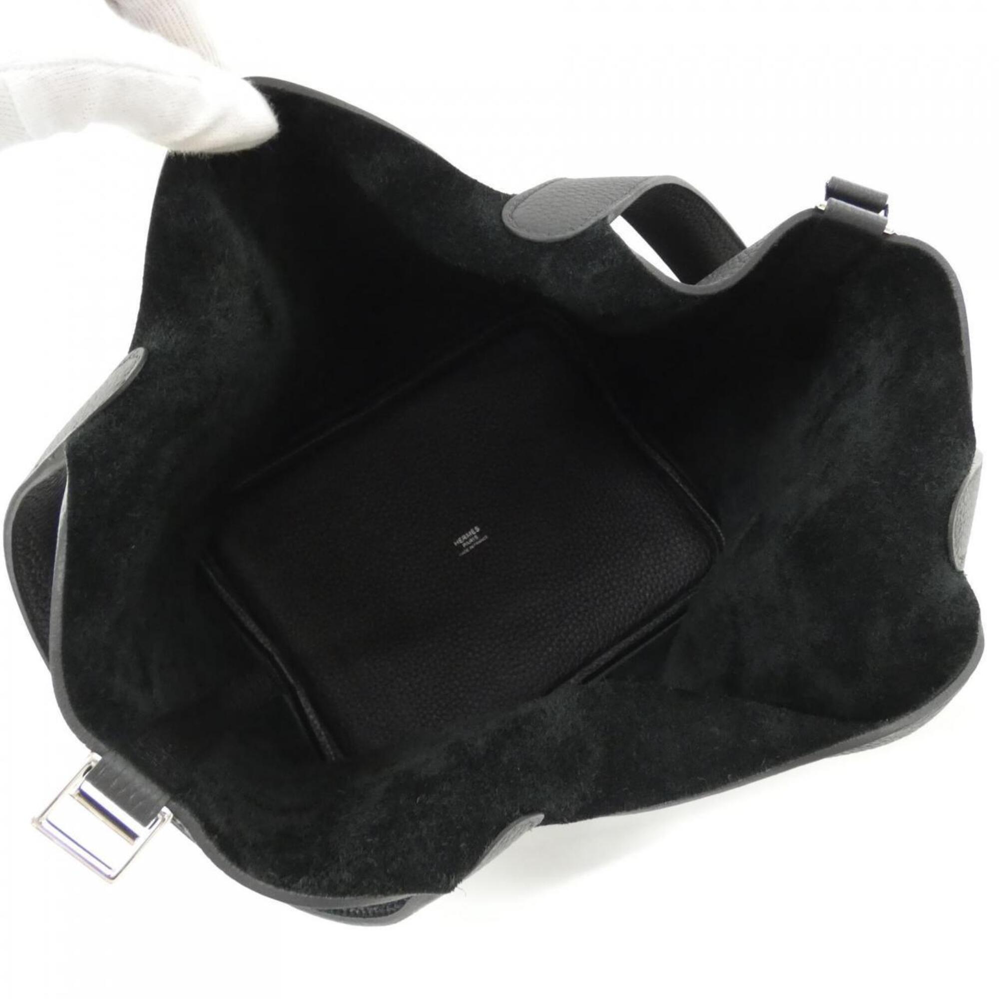 Hermes Black Taurillon Clemence Leather Handbag (Pre-Owned)