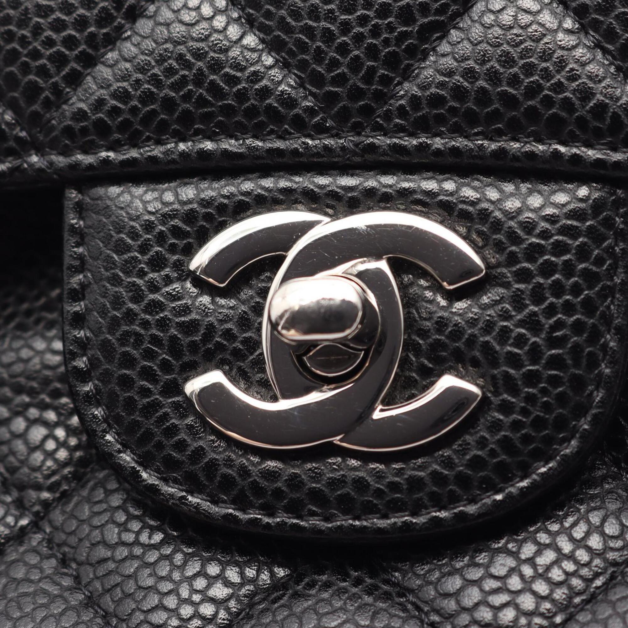 Chanel Black Grained Calfskin Handbag Shoulder Bag (Pre-Owned)
