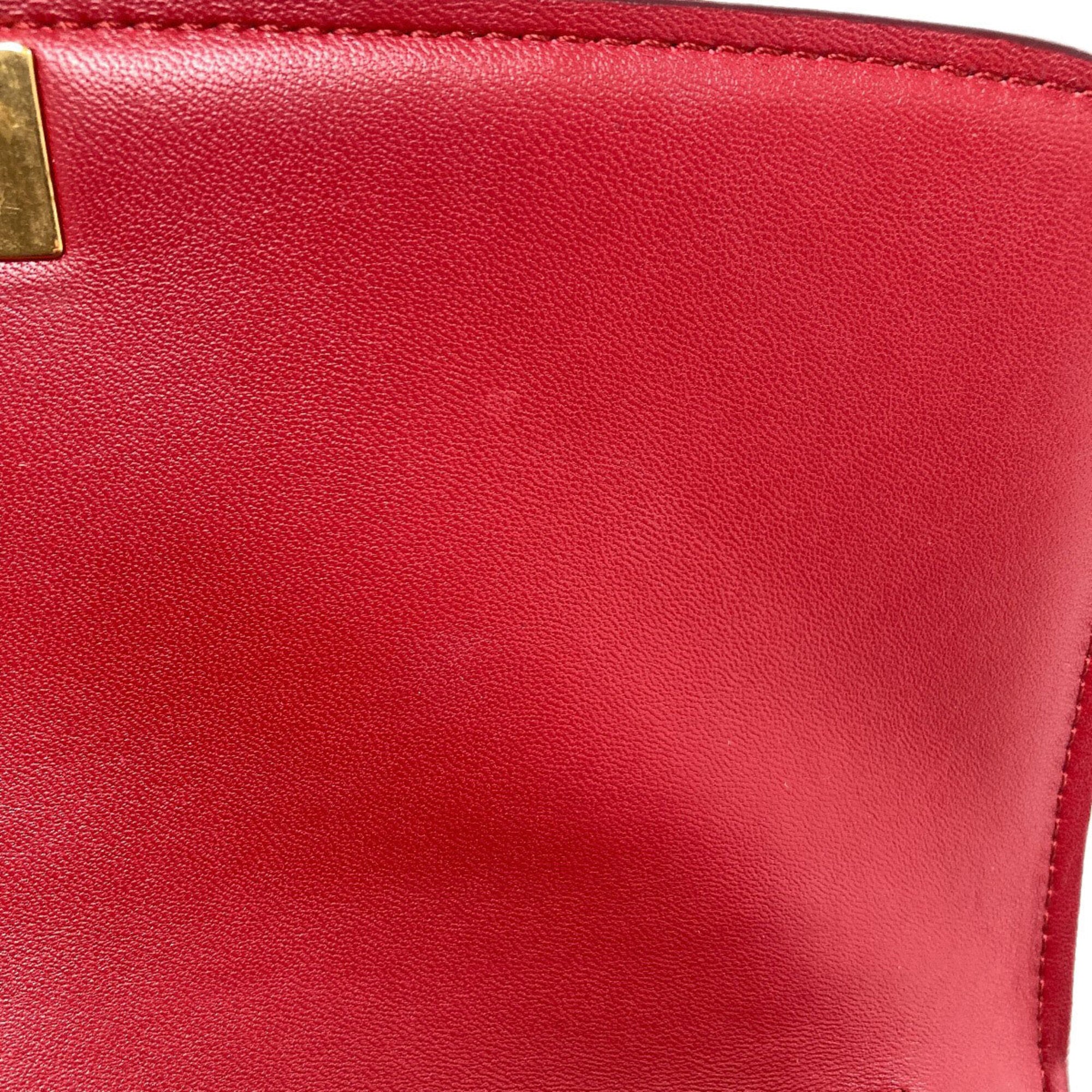 Celine Red Color Leather Shoulder Bag (Pre-Owned)
