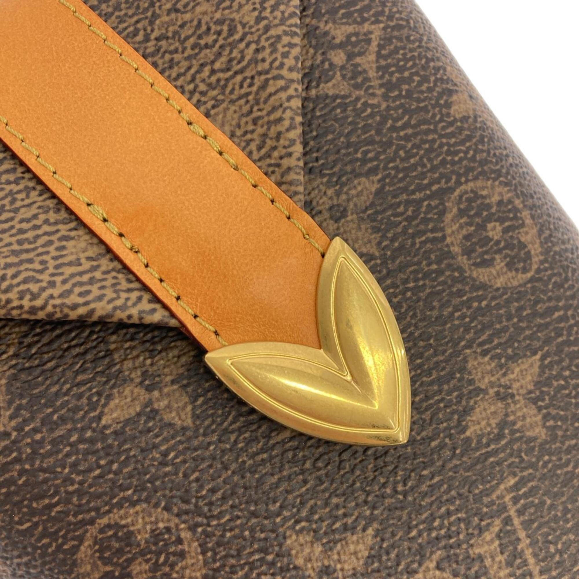 Louis Vuitton Marron Coated Canvas Handbag Pouch (Pre-Owned)