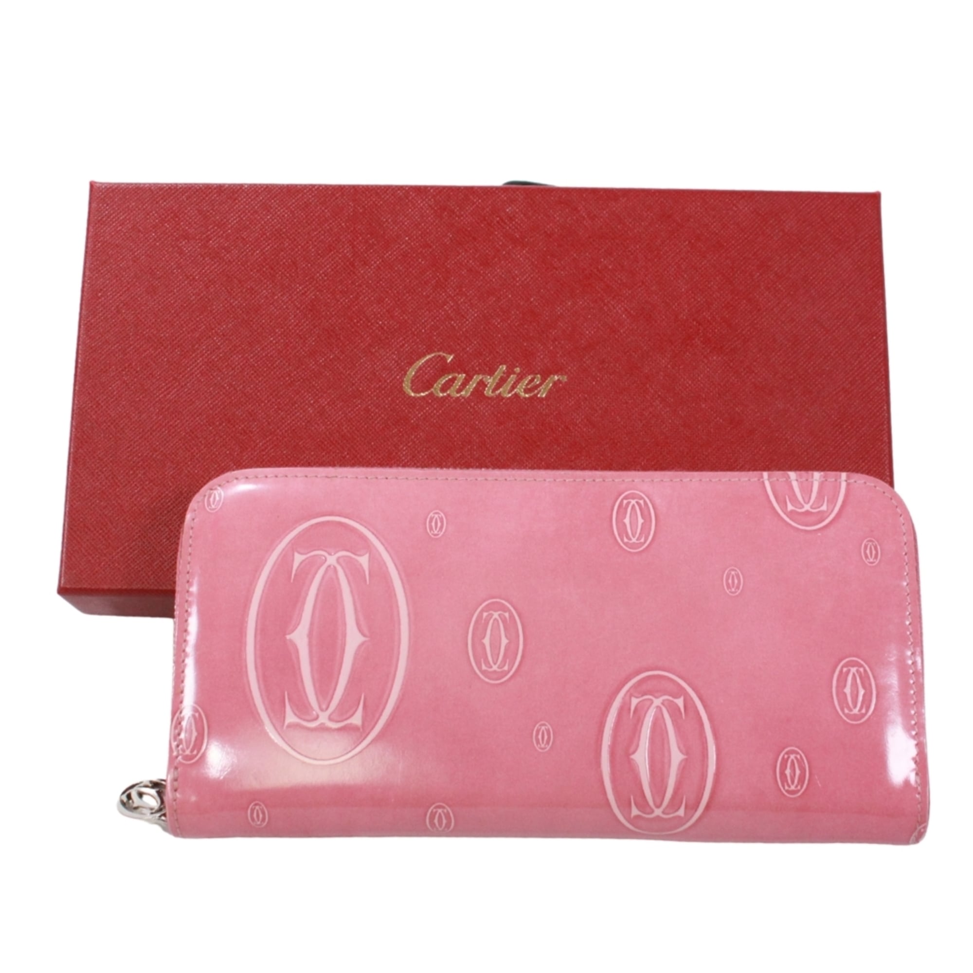 Cartier Pink Leather Long Wallet (Bi-Fold) (Pre-Owned)
