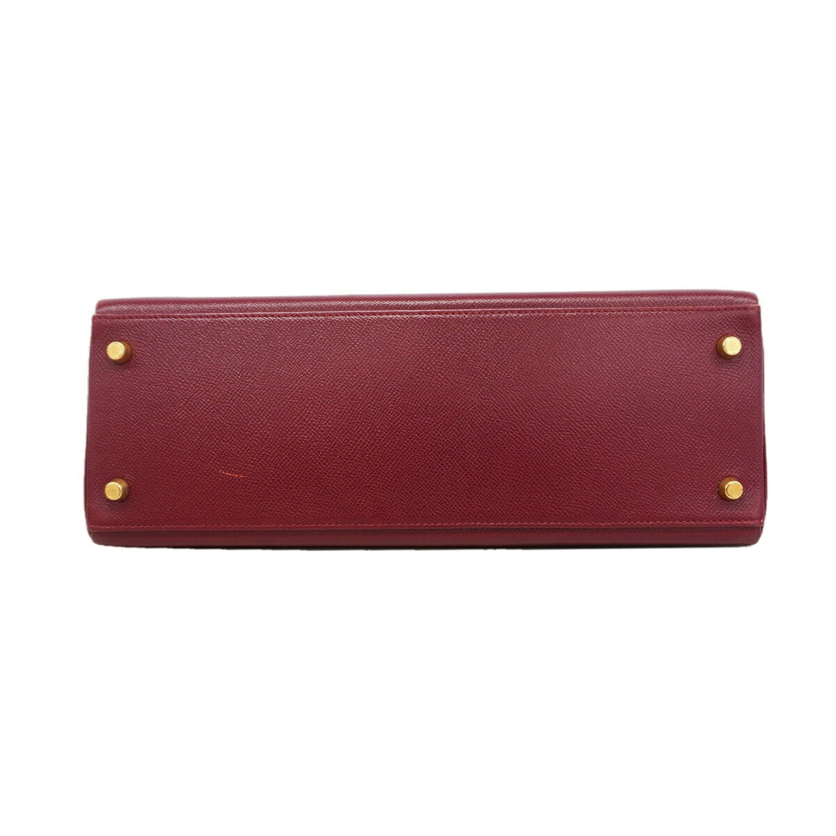 Hermes Rouge H Courchevel Leather Handbag (Pre-Owned)