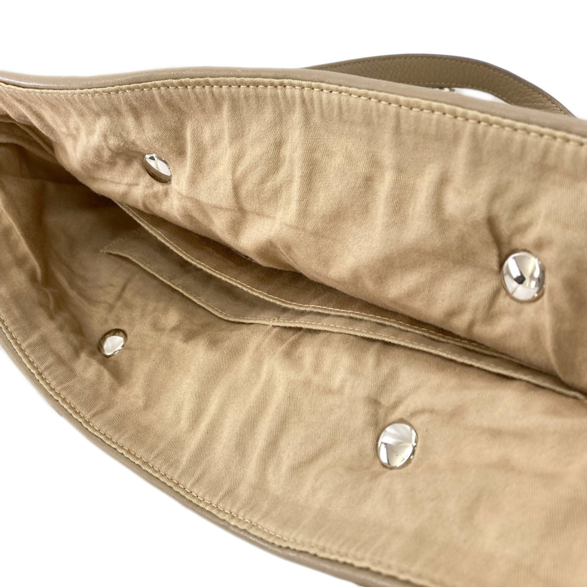 Hermes Beige Canvas Leather Tote Bag (Pre-Owned)
