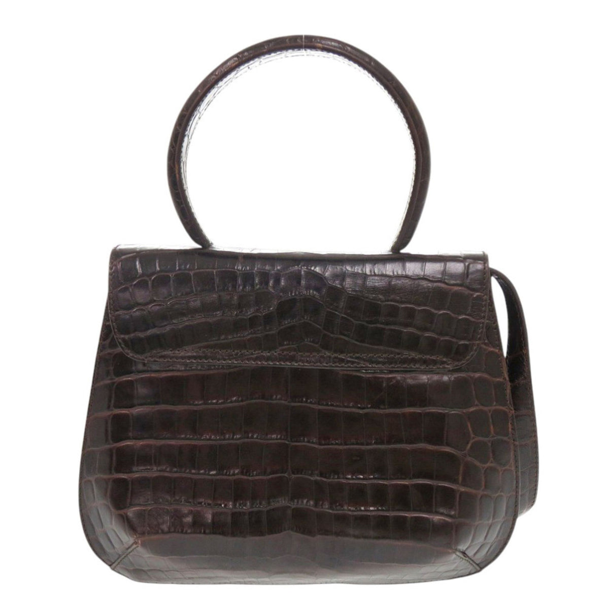 Salvatore Ferragamo Brown Leather Handbag Shoulder Bag (Pre-Owned)