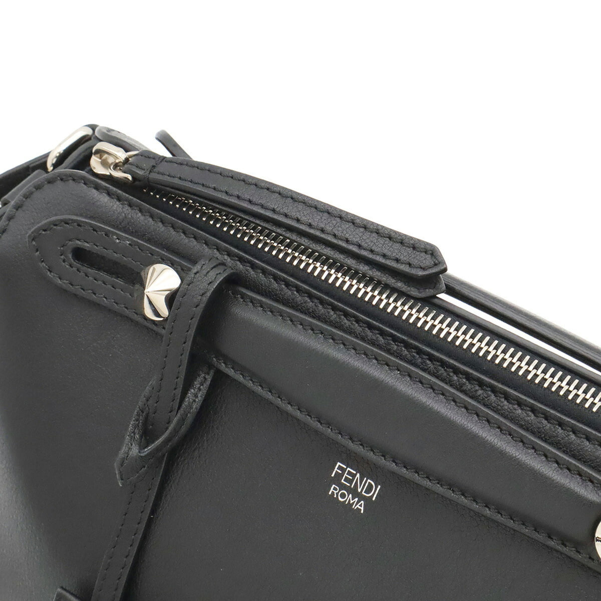 Fendi By The Way Black Leather Handbag Shoulder Bag (Pre-Owned)