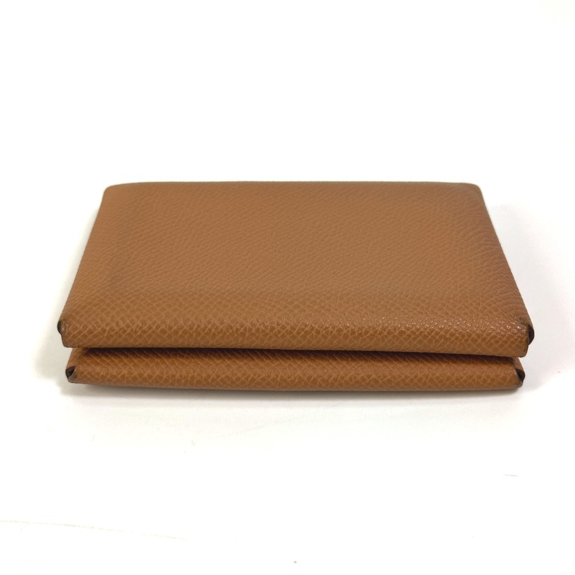 Hermes Brown Gold Brown Epsom Leather Coin Purse/Coin Case (Pre-Owned)
