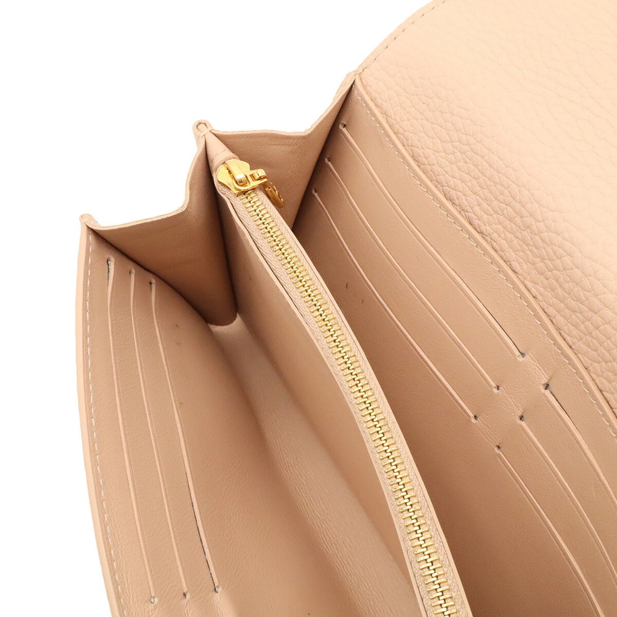 Louis Vuitton Beige Leather Long Wallet (Bi-Fold) (Pre-Owned)