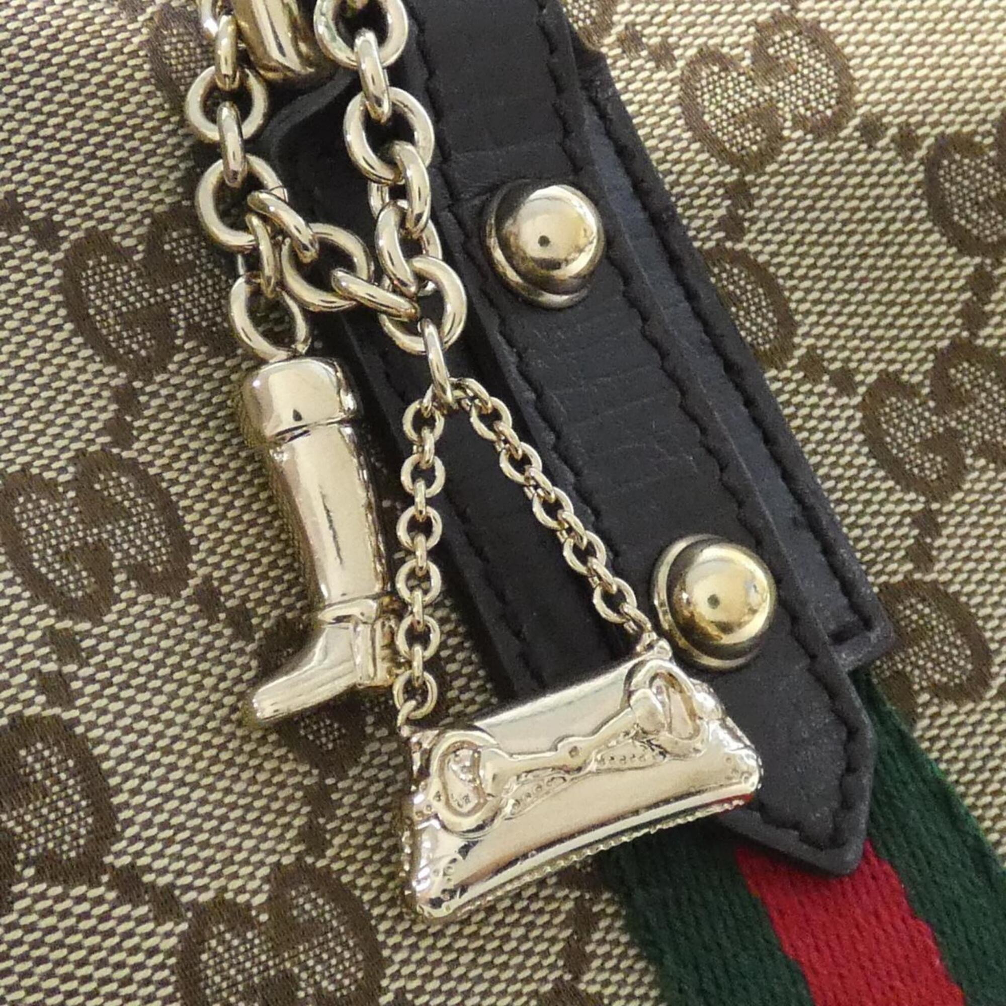 Gucci Beige Brown Gg Canvas Handbag (Pre-Owned)