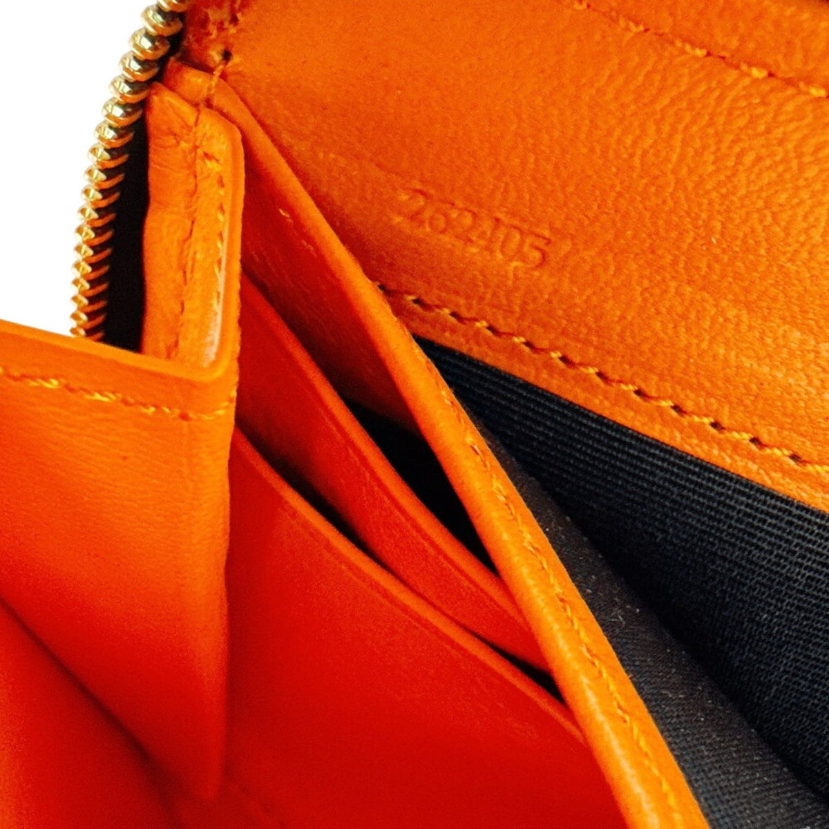 Loewe Black Orange Leather Long Wallet (Bi-Fold) (Pre-Owned)