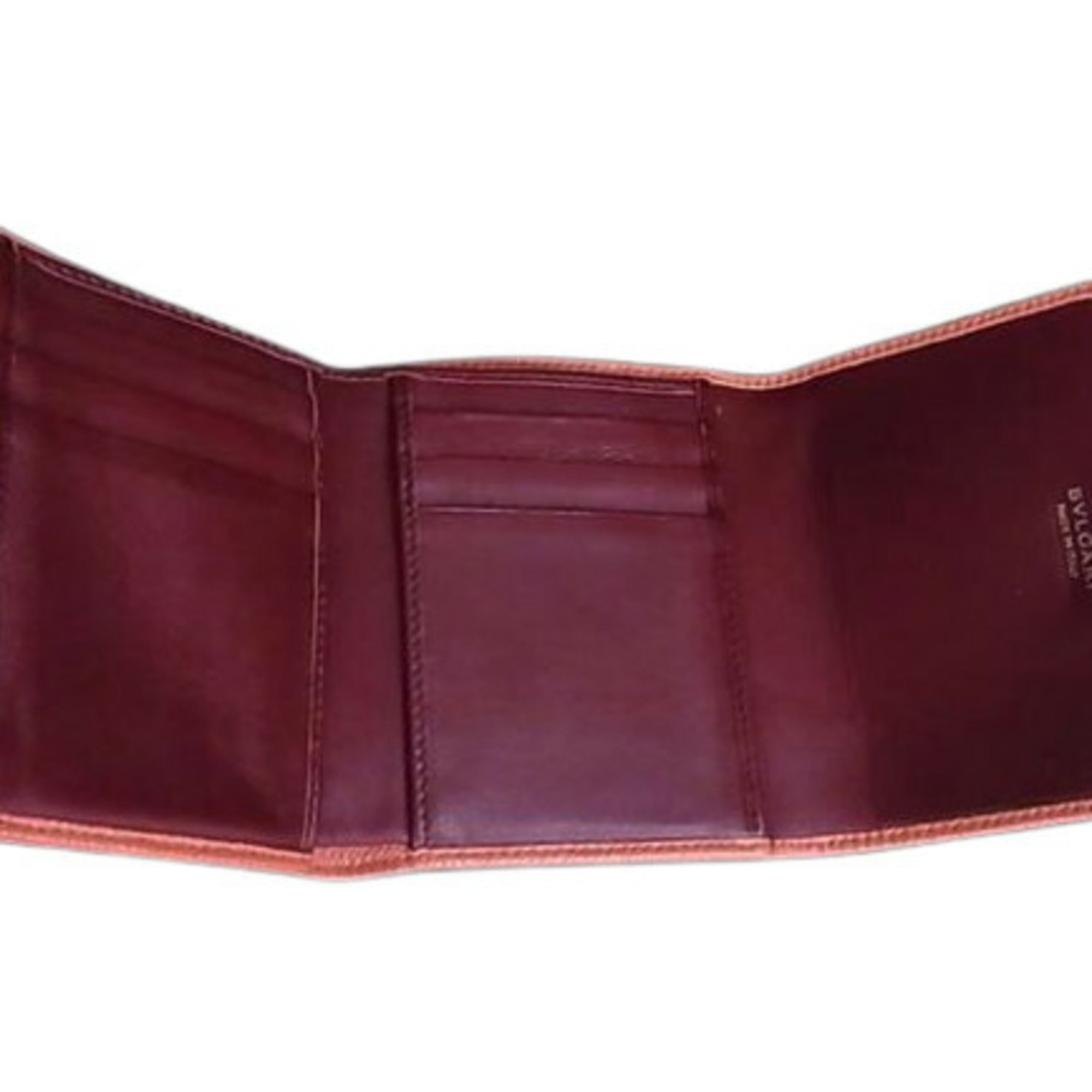 Bvlgari Orange Leather Wallet (Tri-Fold) (Pre-Owned)