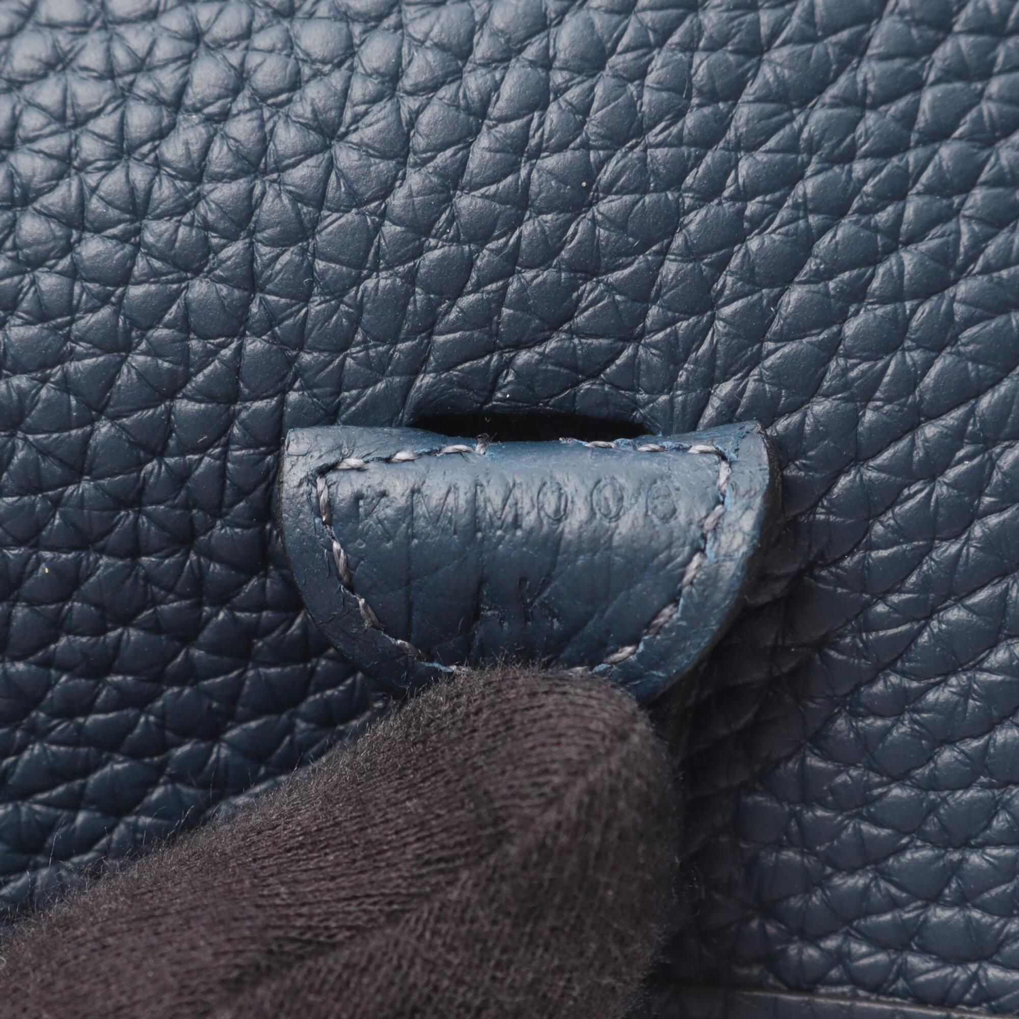 Hermes Blue Taurillon Clemence Leather Handbag Shoulder Bag (Pre-Owned)