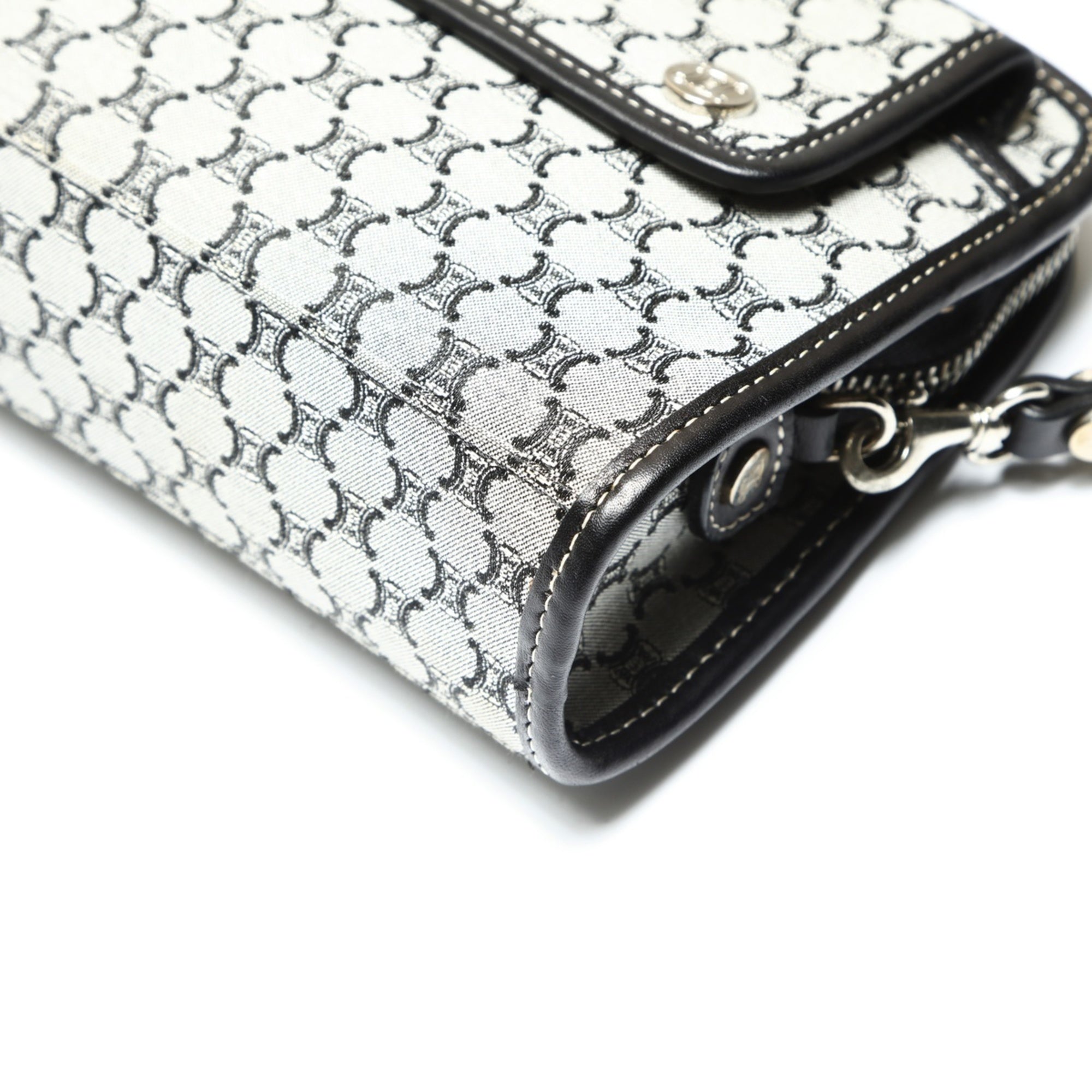 Celine Macadam Gray Canvas Handbag (Pre-Owned)
