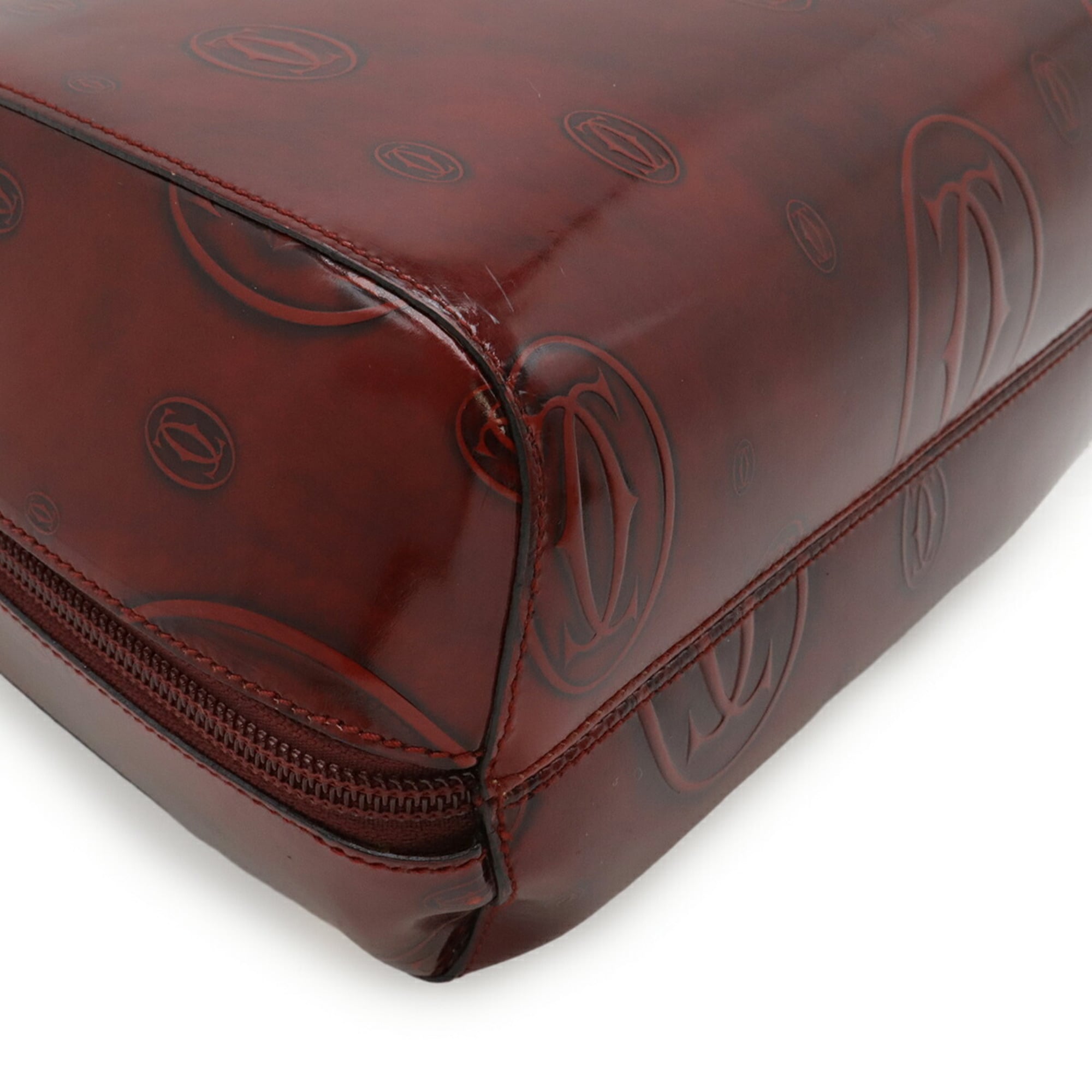 Cartier Happy Birthday Bordeaux Leather Backpack (Pre-Owned)