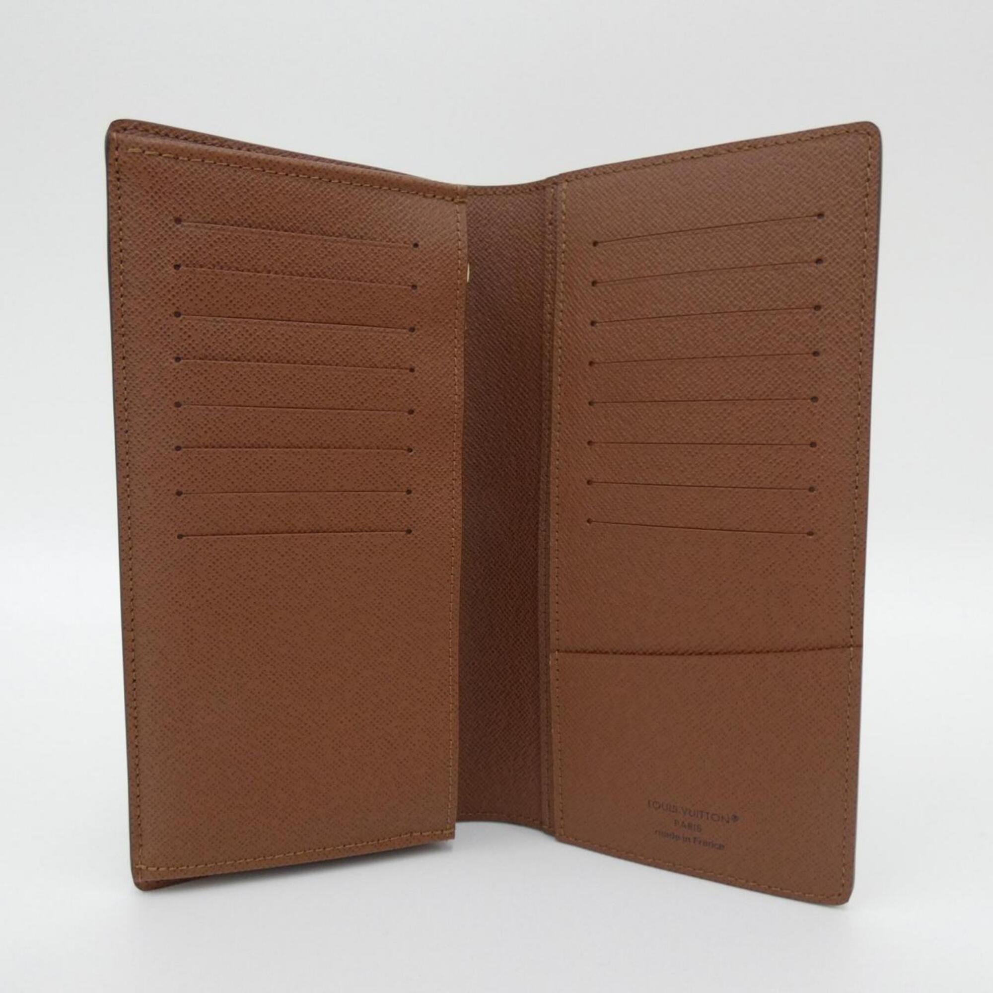 Louis Vuitton Marron Coated Canvas Long Wallet (Bi-Fold) (Pre-Owned)