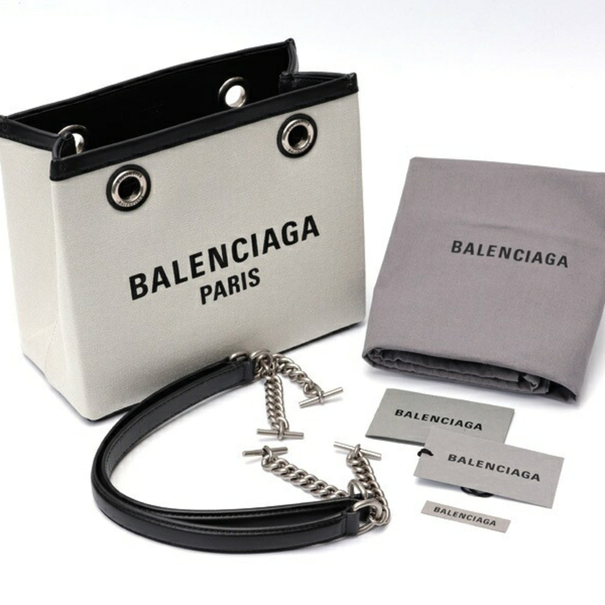 Balenciaga Black Canvas Leather Tote Bag (Pre-Owned)