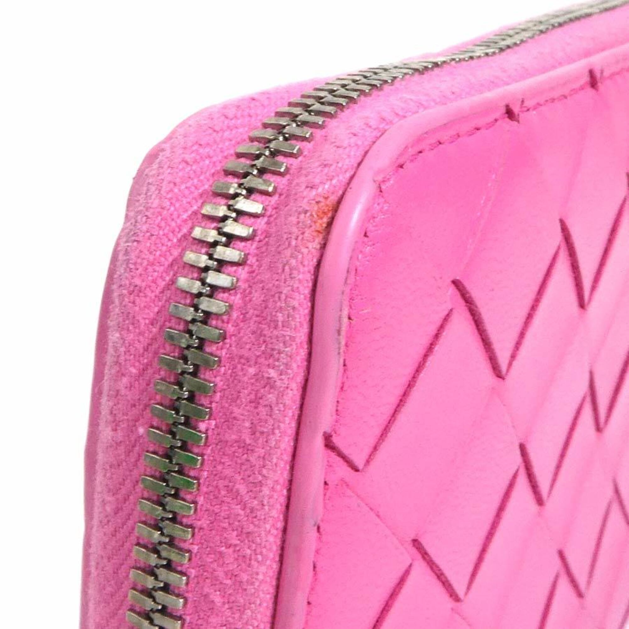 Bottega Veneta Pink Leather Long Wallet (Bi-Fold) (Pre-Owned)