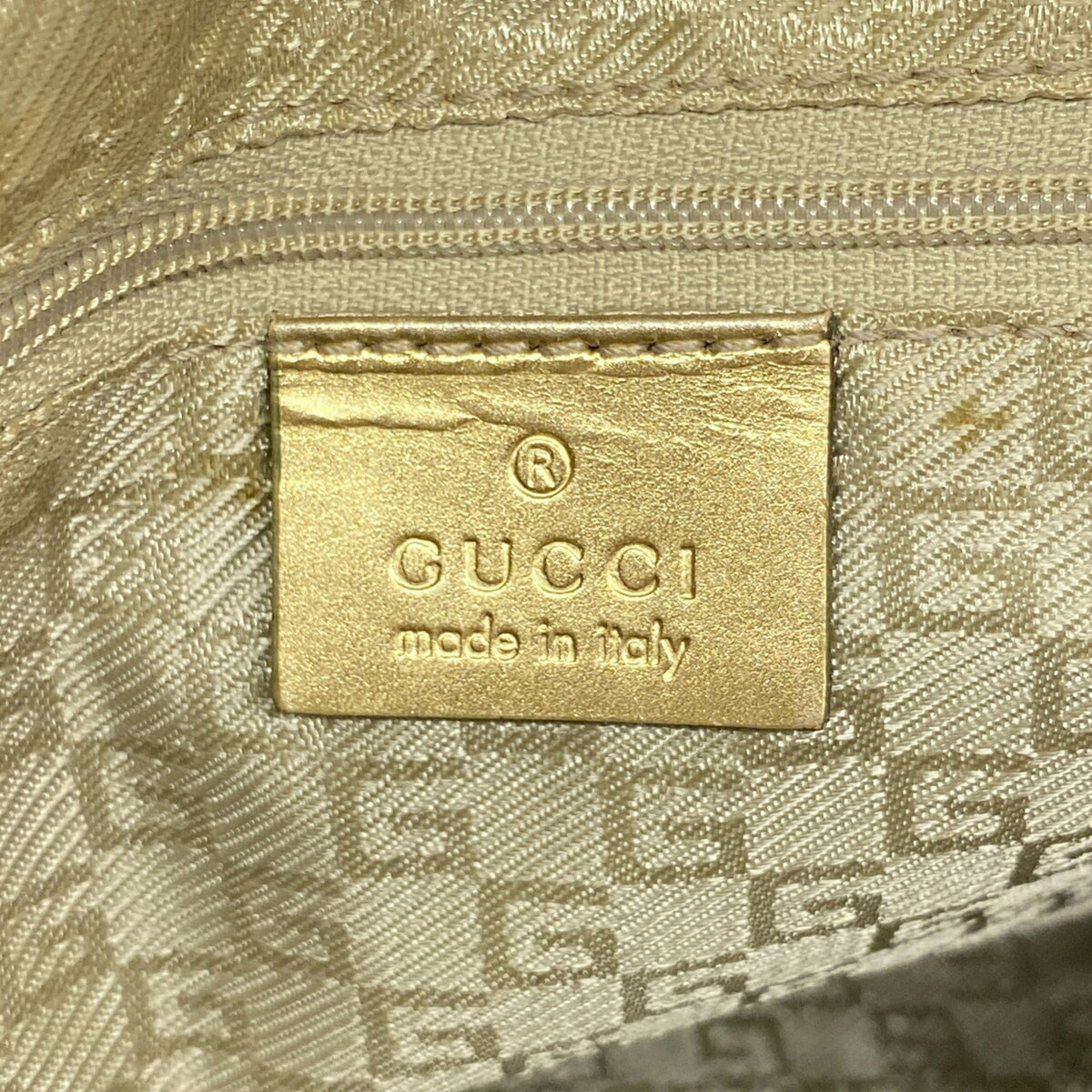 Gucci Gold Light Green Nylon Handbag (Pre-Owned)