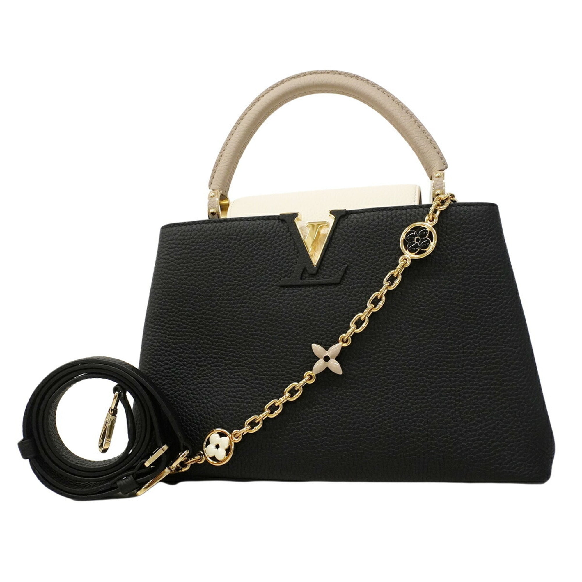Louis Vuitton Beige Black Handbag (Pre-Owned)