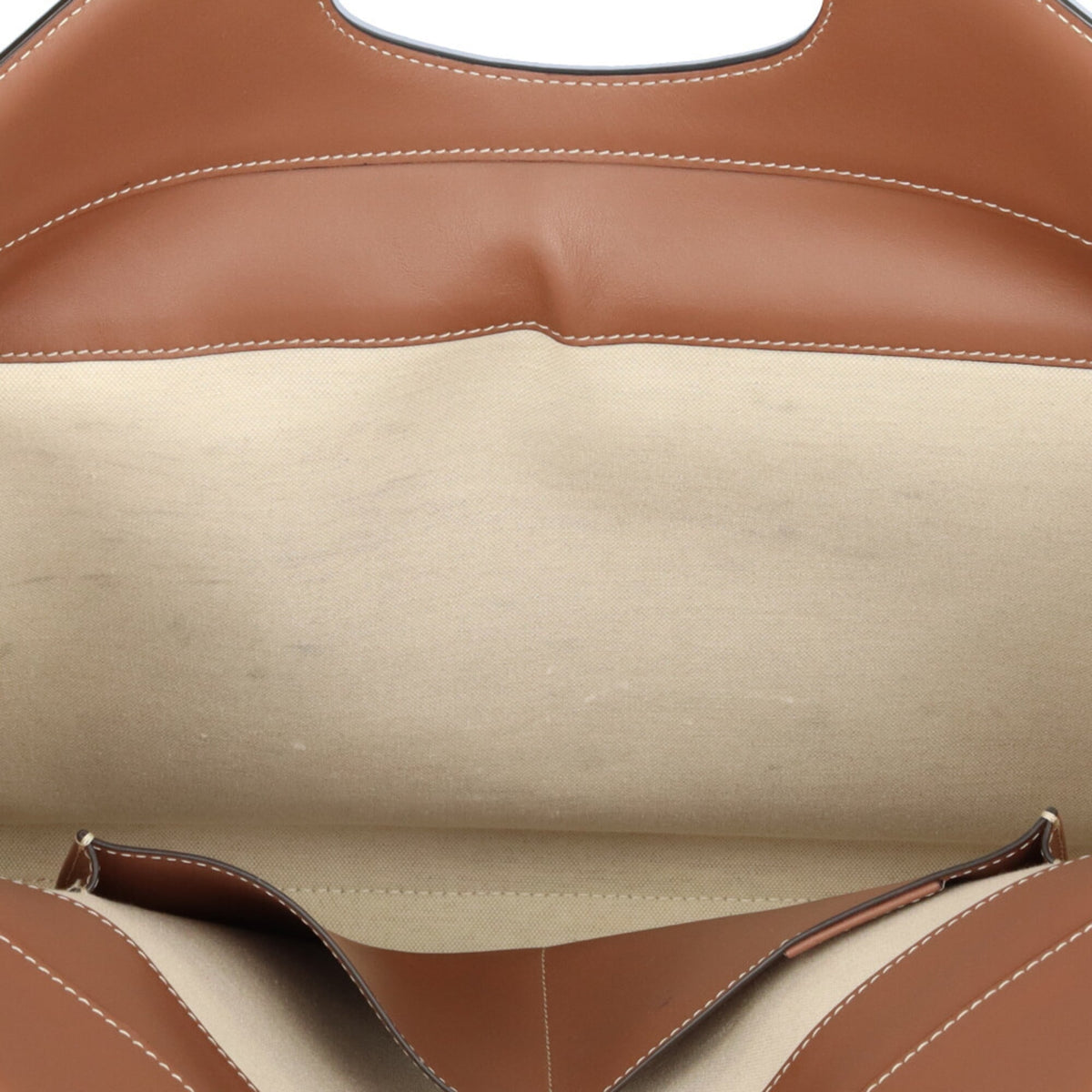 Burberry Beige Brown Canvas Leather Handbag Shoulder Bag (Pre-Owned)