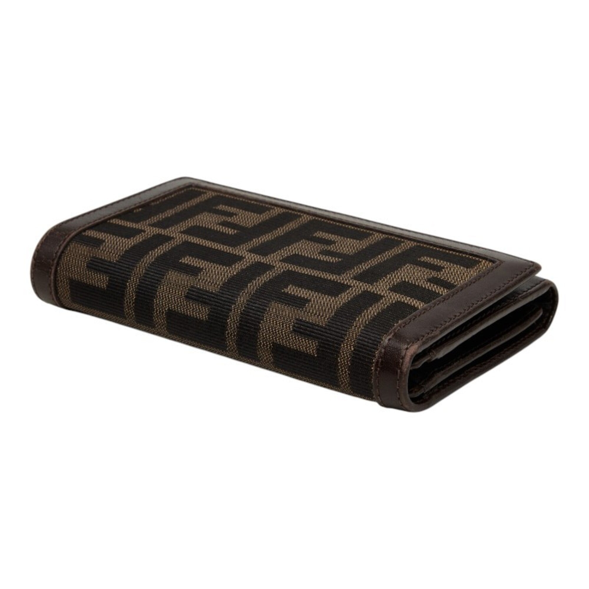 Fendi Brown Canvas Leather Wallet (Bi-Fold) (Pre-Owned)