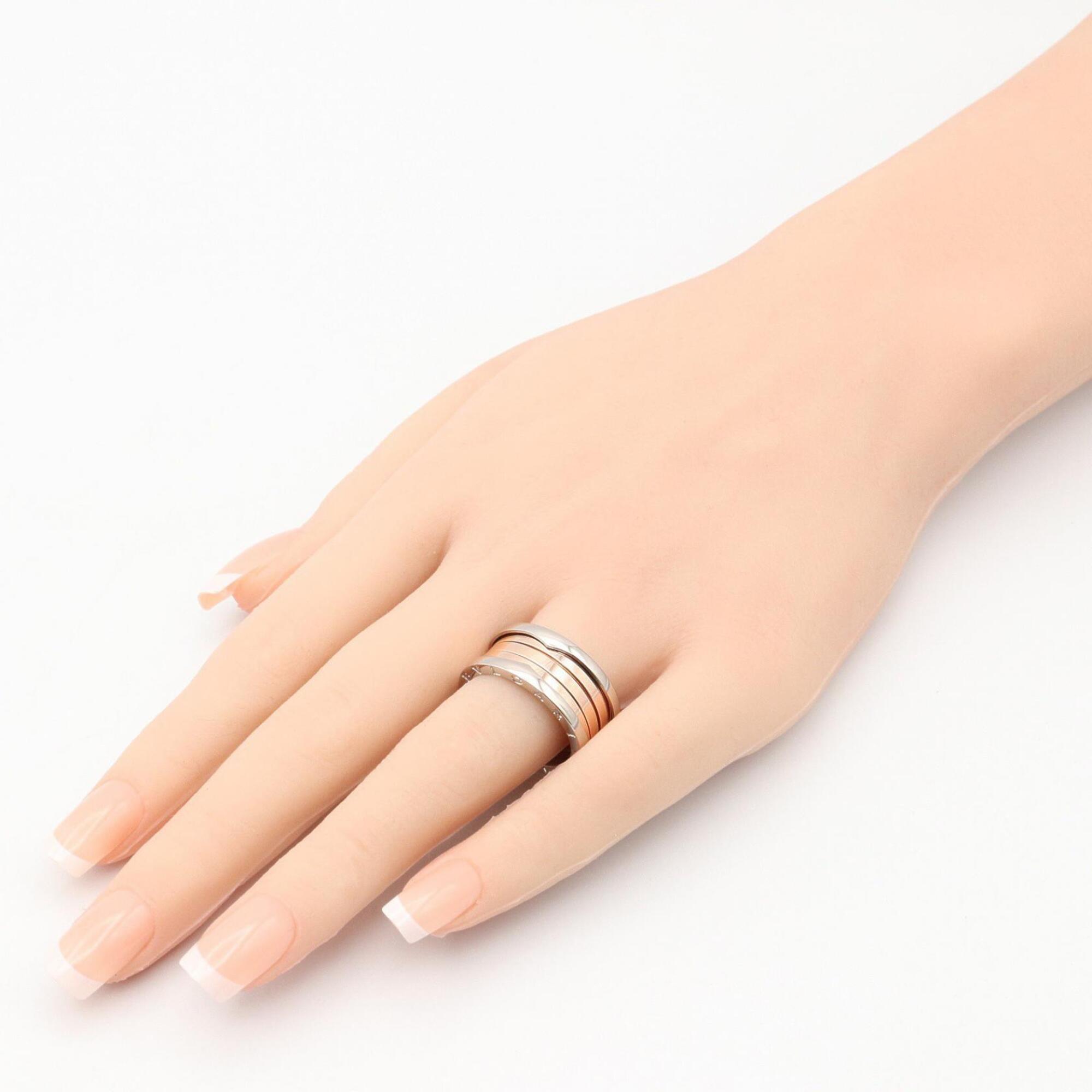 Bvlgari Gold Silver Pink Gold (18K) White Gold (18K) Band Ring (Pre-Owned)