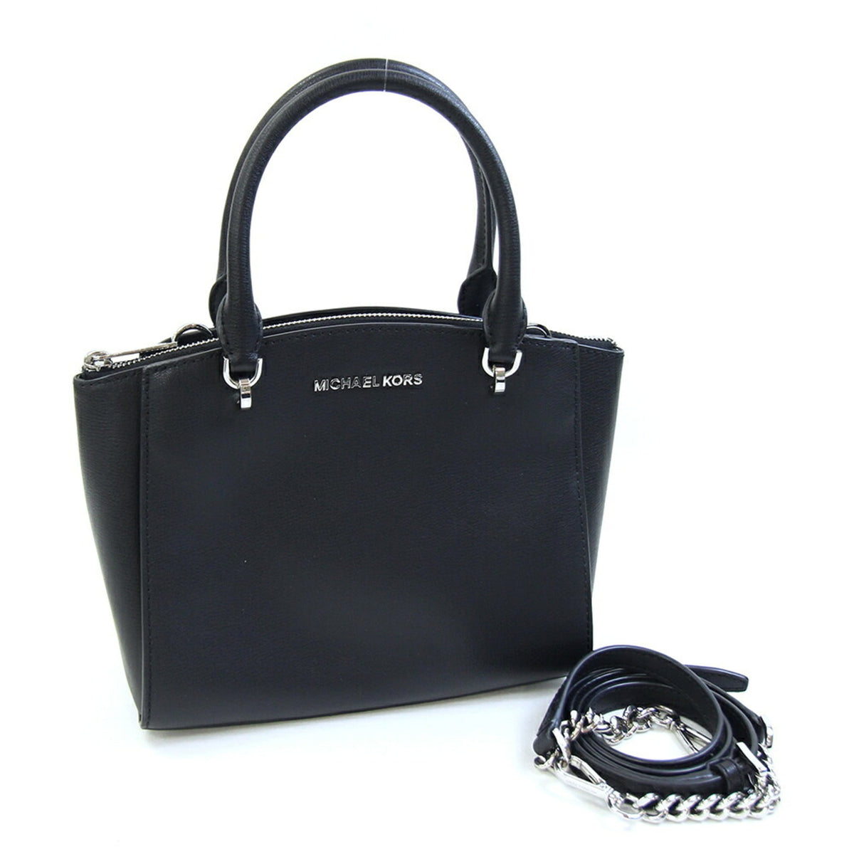 Michael Kors Black Leather Handbag Shoulder Bag (Pre-Owned)