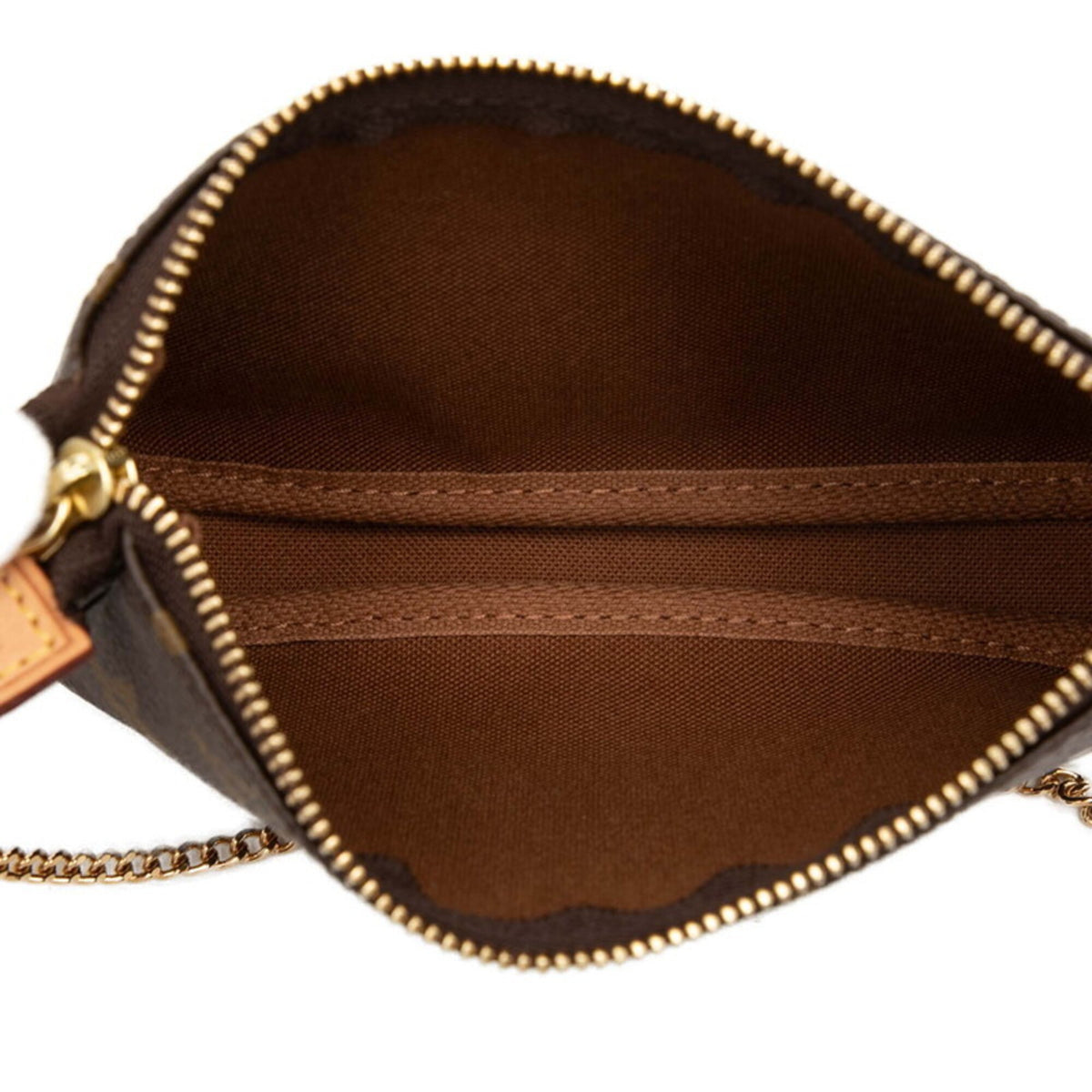 Louis Vuitton Brown Pvc Leather Handbag Pochette Pouch (Pre-Owned)
