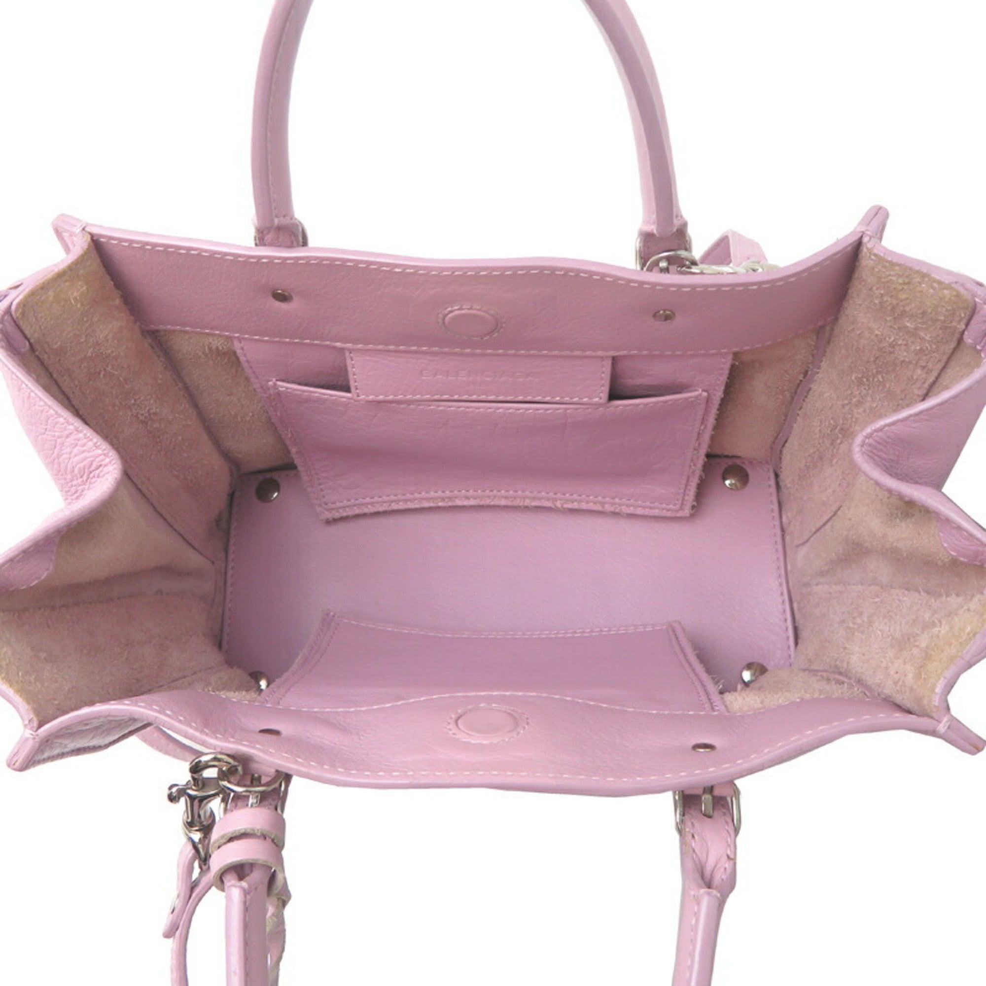 Balenciaga Paper Pink Purple Leather Handbag (Pre-Owned)