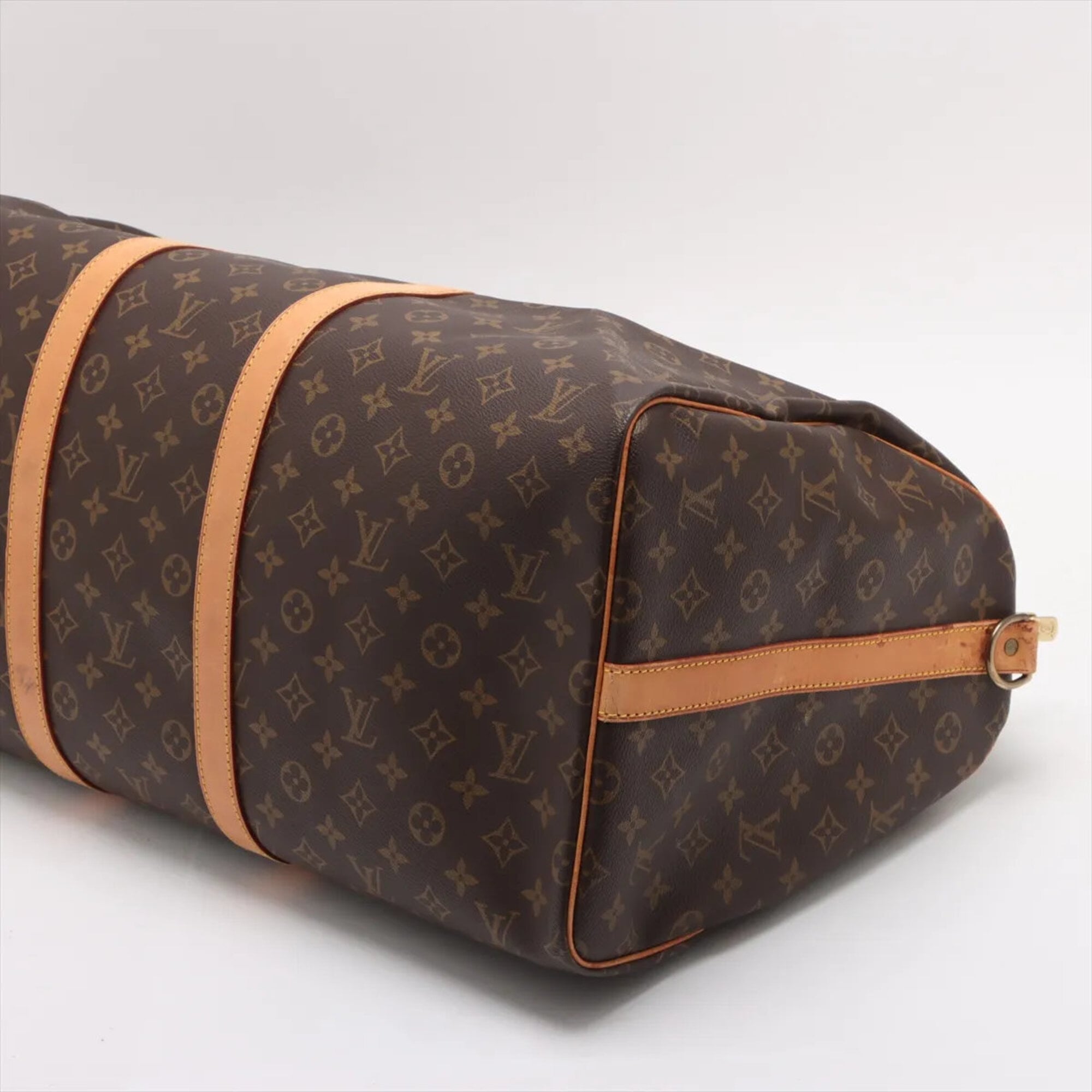 Louis Vuitton Brown Leather Coated Canvas Boston Bag Tote Bag (Pre-Owned)