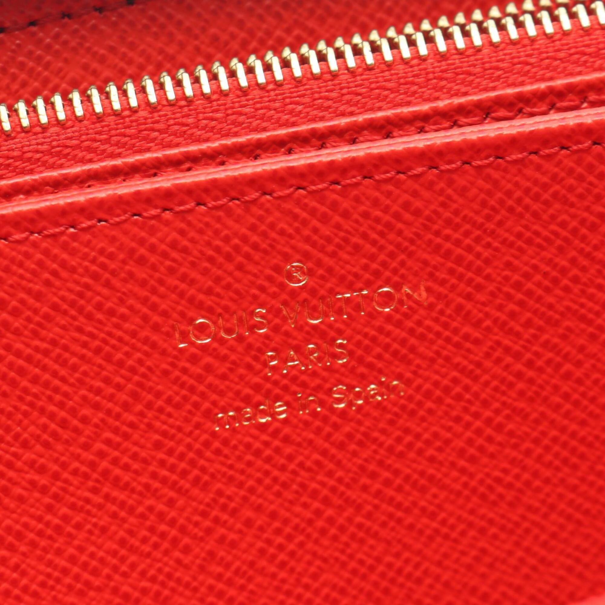 Louis Vuitton Brown Coquelicots Red Color Coated Canvas Pvc Long Wallet (Bi-Fold) (Pre-Owned)