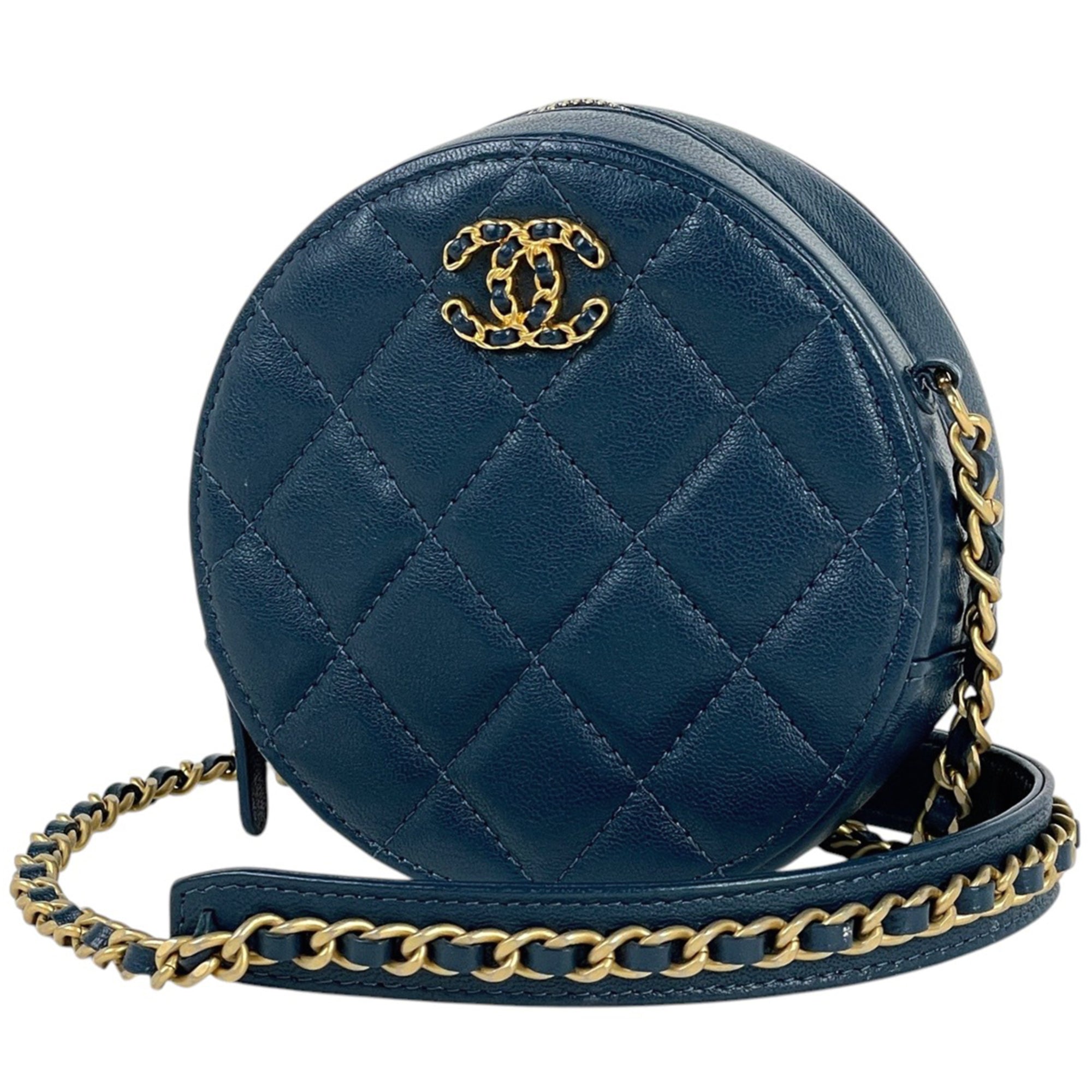 Chanel Blue Leather Shoulder Bag (Pre-Owned)