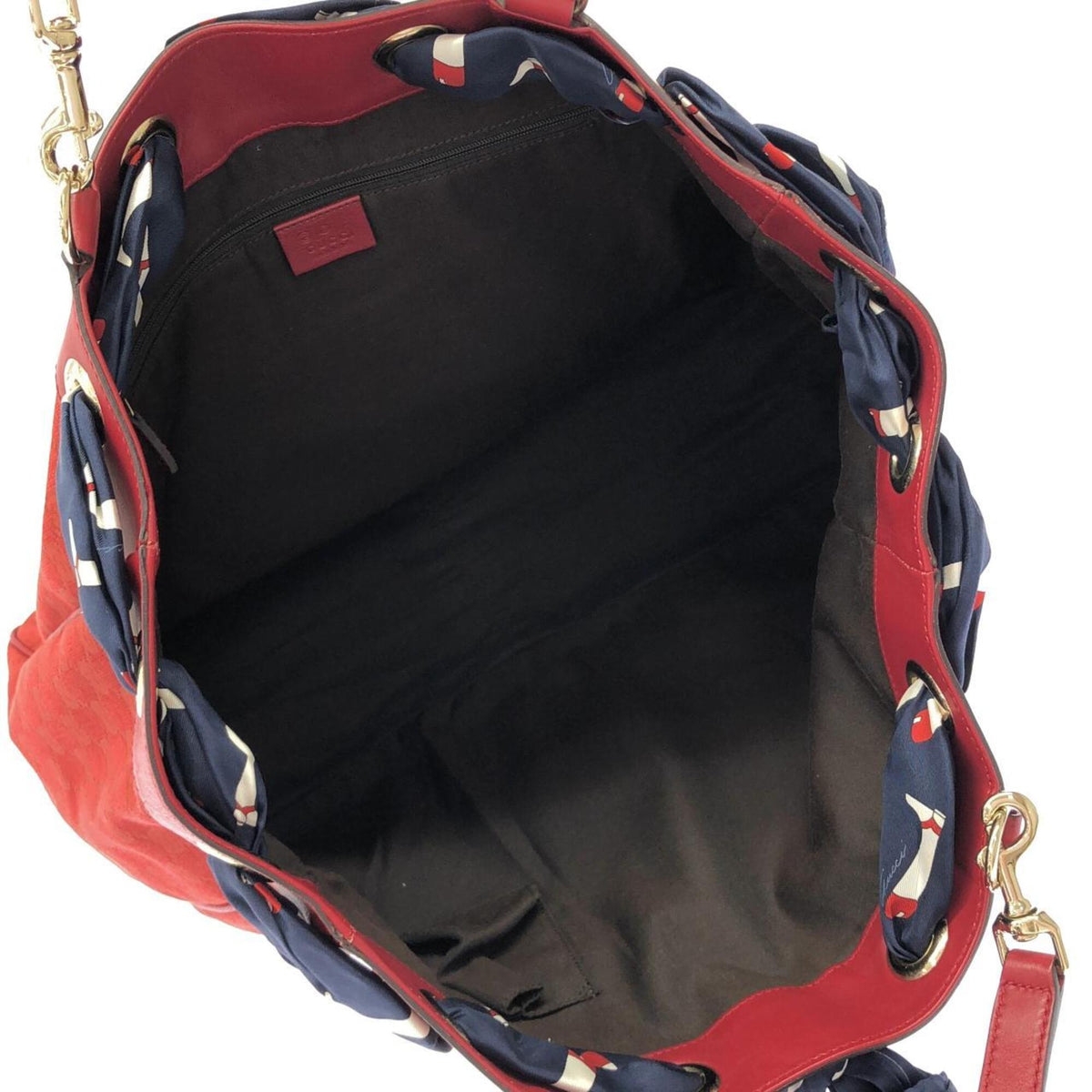 Gucci Red Color Gg Canvas Leather Handbag (Pre-Owned)