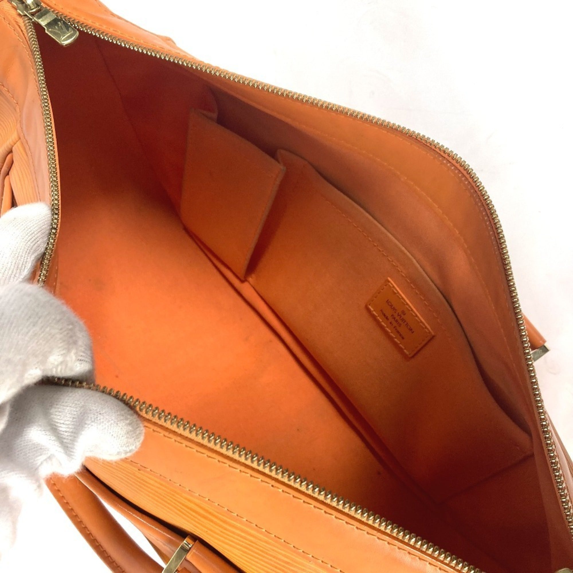 Louis Vuitton Orange Epi Leather Handbag Tote Bag (Pre-Owned)
