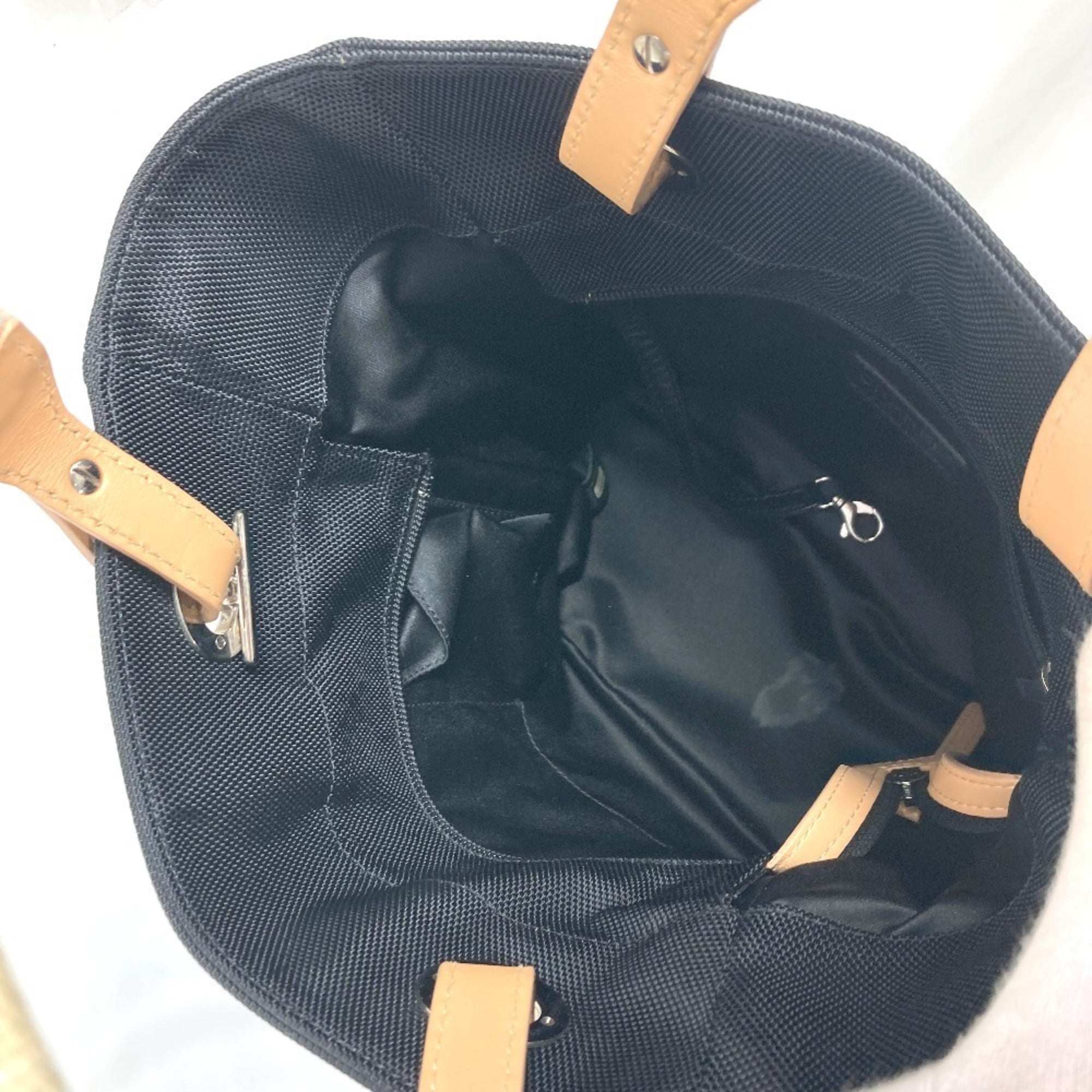 Chanel Black White Canvas Shoulder Bag Tote Bag (Pre-Owned)