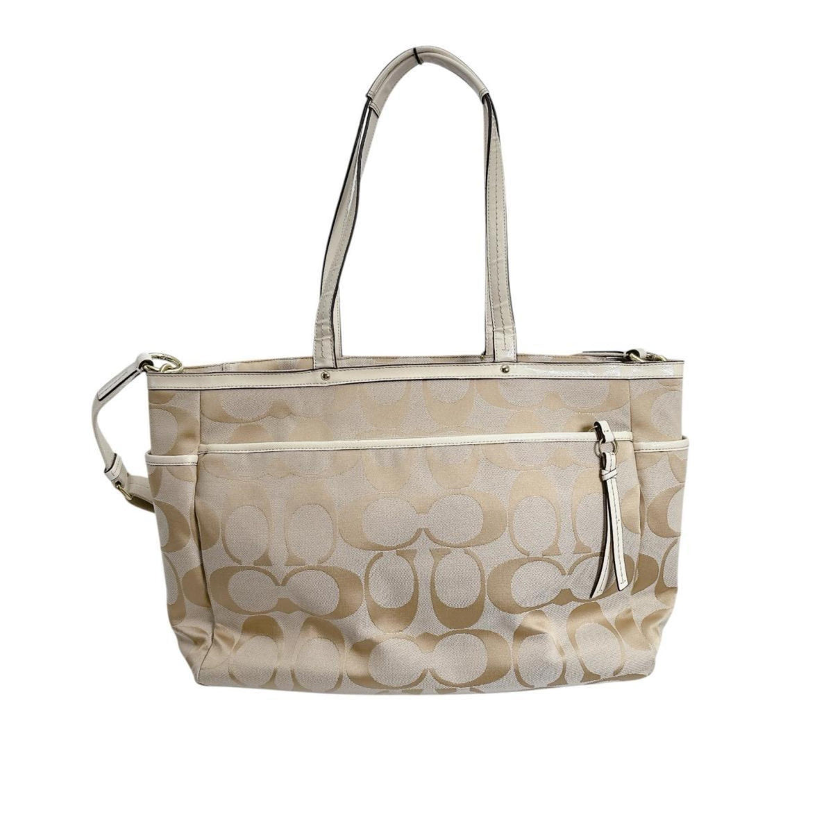Coach Beige Canvas Handbag Tote Bag (Pre-Owned)