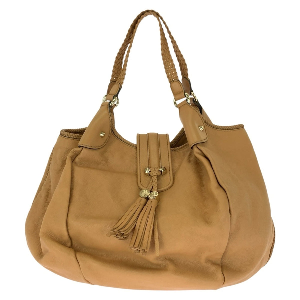 Gucci Light Brown Leather Shoulder Bag Tote Bag (Pre-Owned)