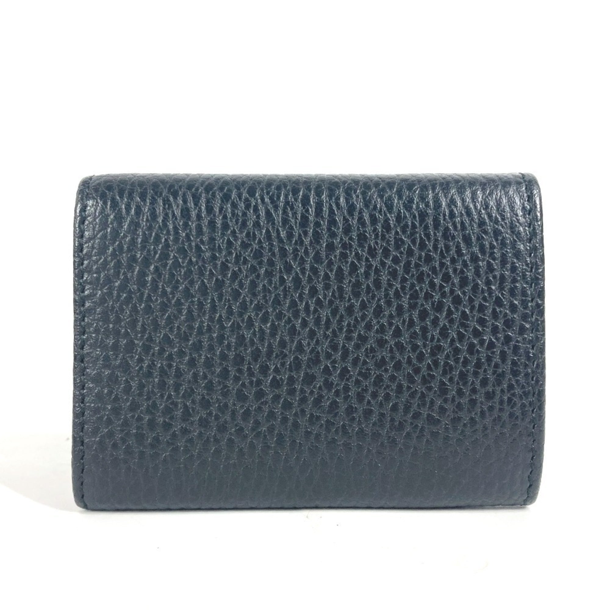 Gucci Gold Black Leather Wallet (Tri-Fold) (Pre-Owned)