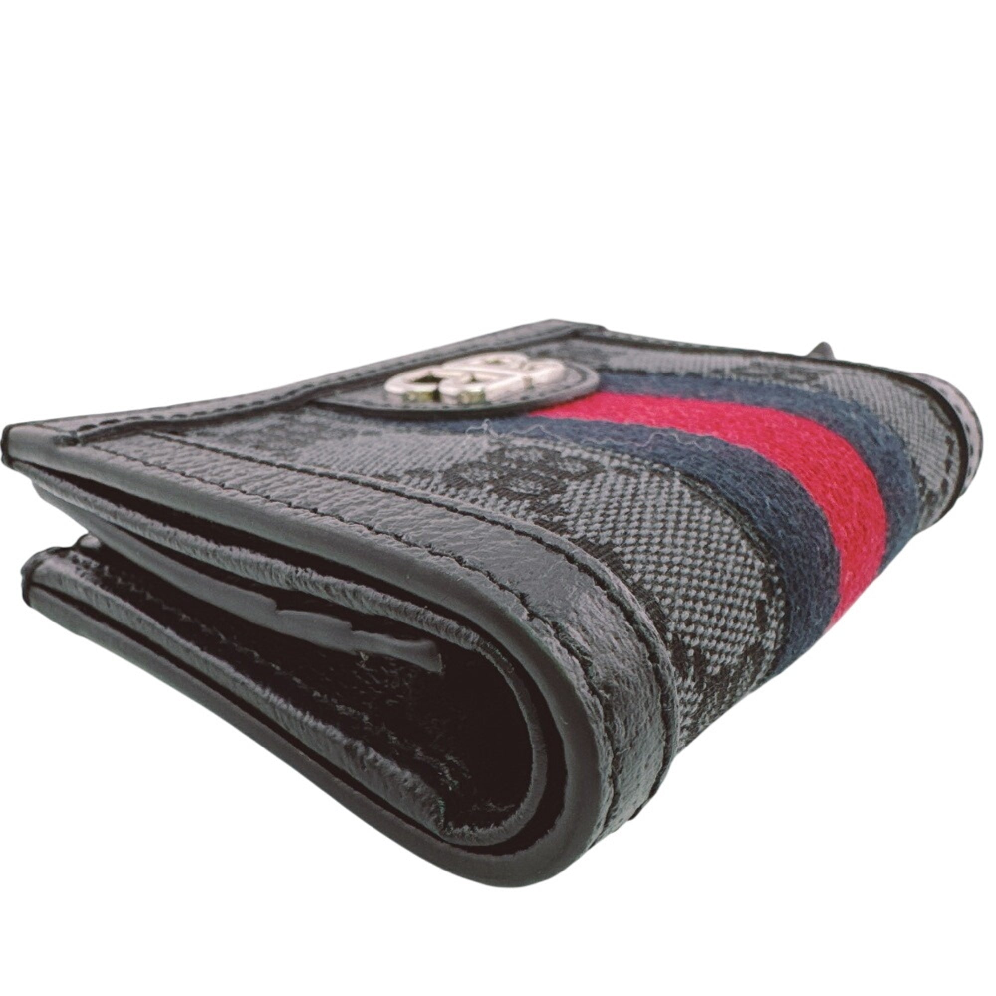 Gucci Black Leather Canvas Wallet (Bi-Fold) (Pre-Owned)