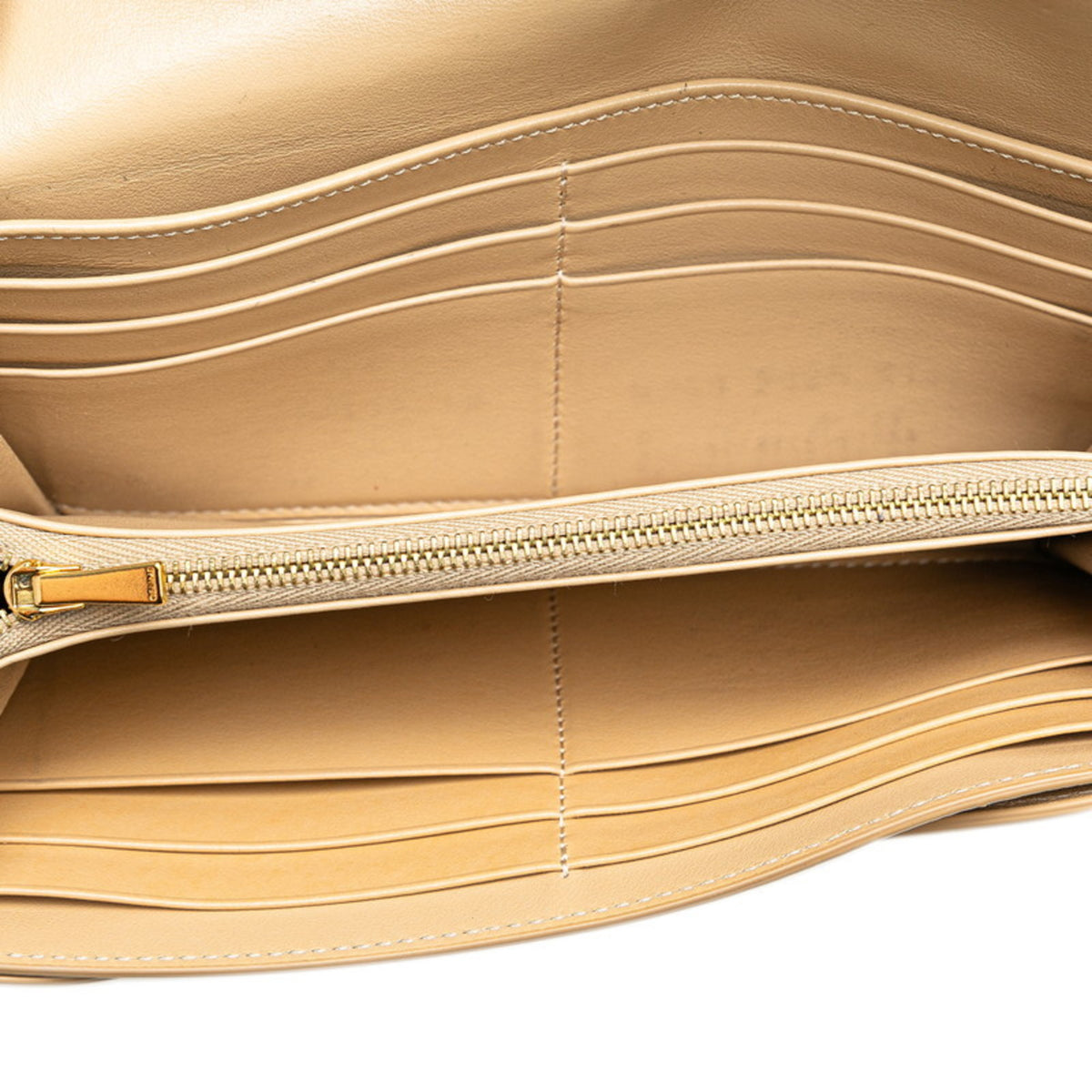 Celine Beige Leather Long Wallet (Bi-Fold) (Pre-Owned)