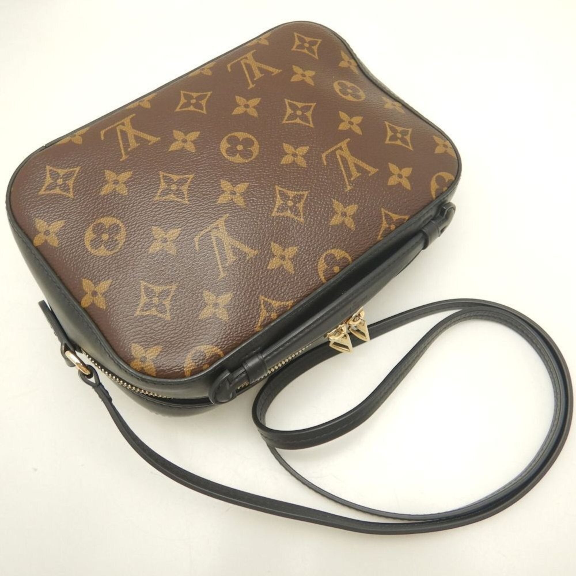 Louis Vuitton Noir Coated Canvas Leather Shoulder Bag (Pre-Owned)