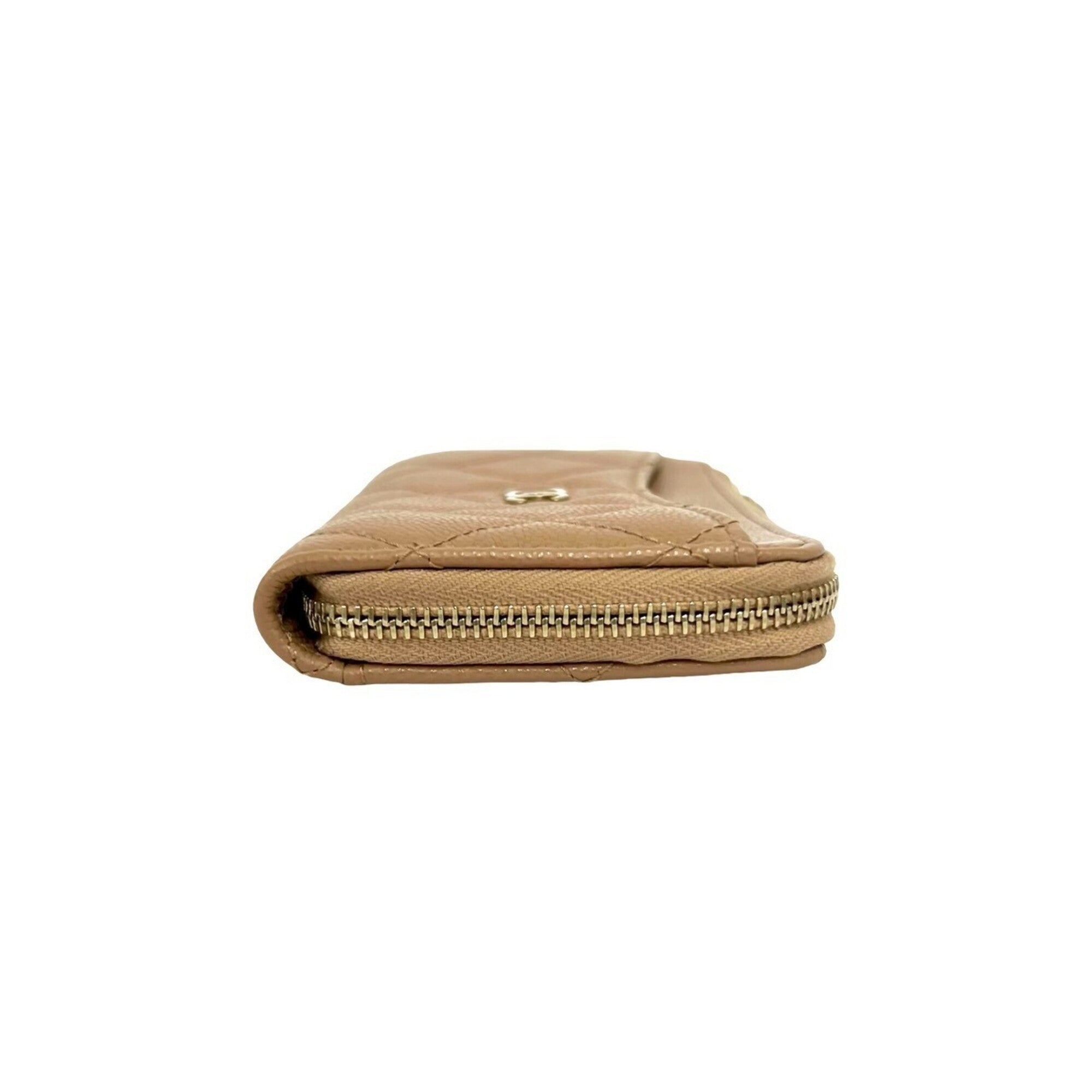 Chanel Beige Grained Calfskin Coin Purse/Coin Case (Pre-Owned)