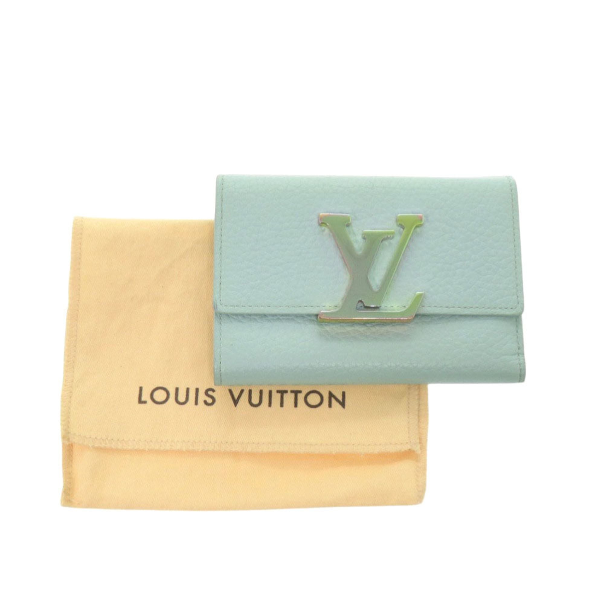 Louis Vuitton Blue Leather Wallet (Tri-Fold) (Pre-Owned)